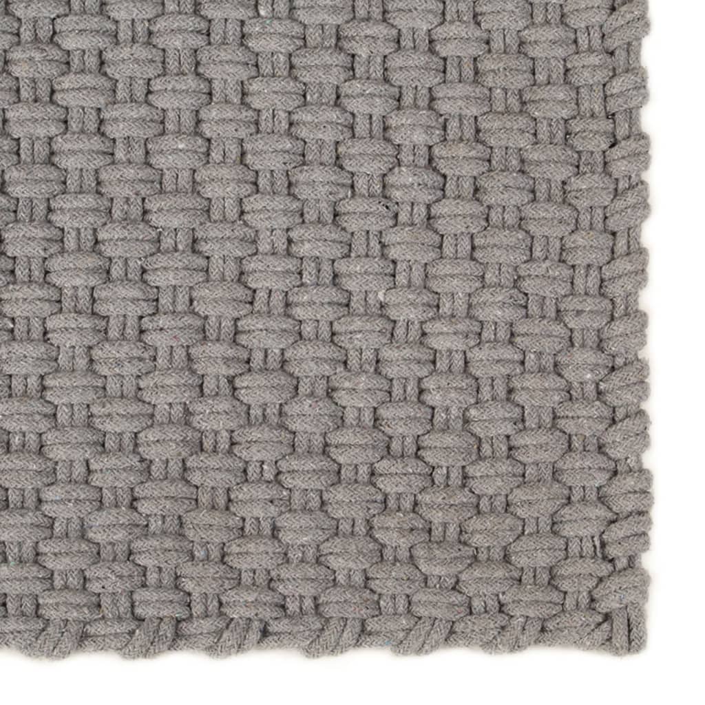 Vloerkleed rechthoekig 160x230 cm katoen grijs – afbeelding 2