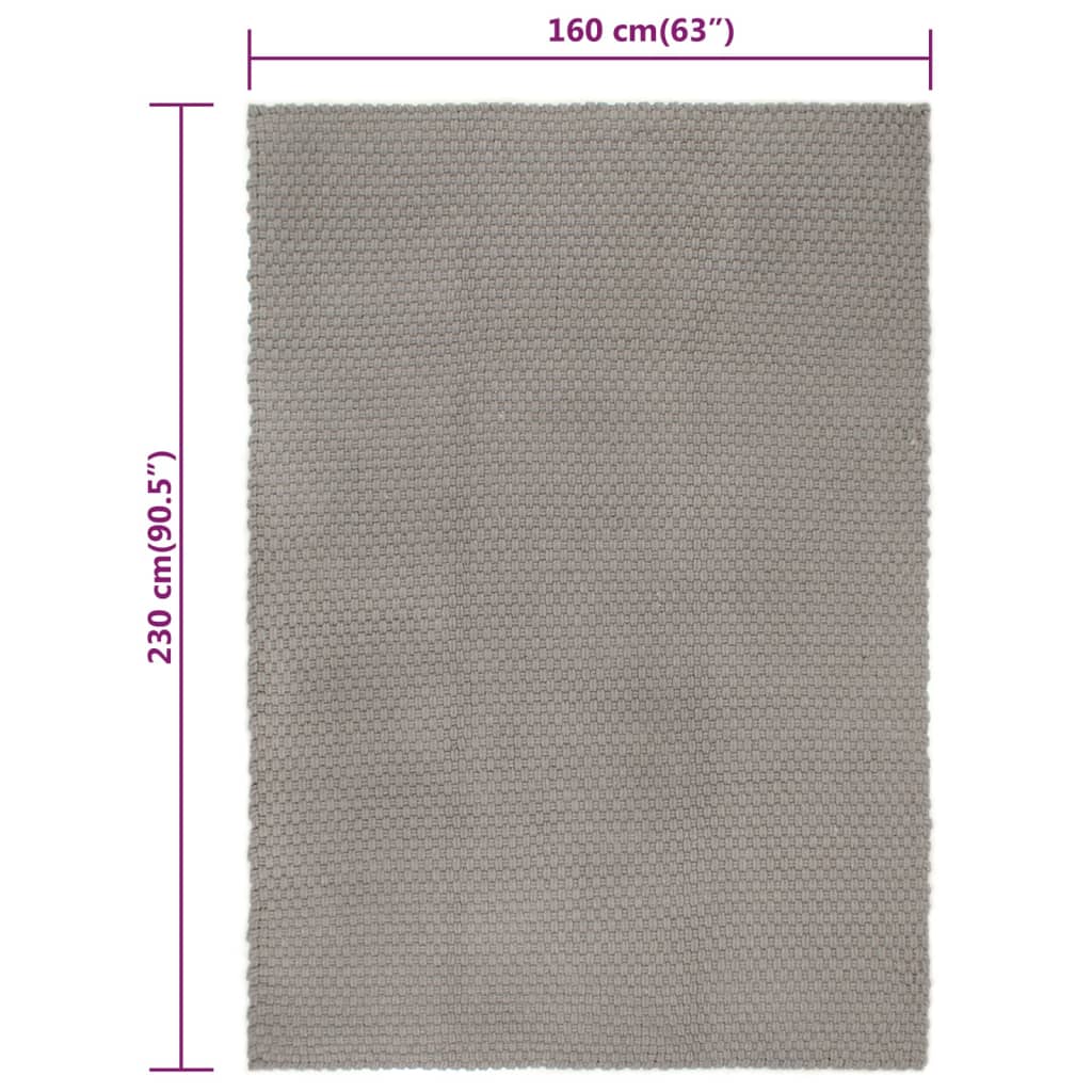 Vloerkleed rechthoekig 160x230 cm katoen grijs – afbeelding 6