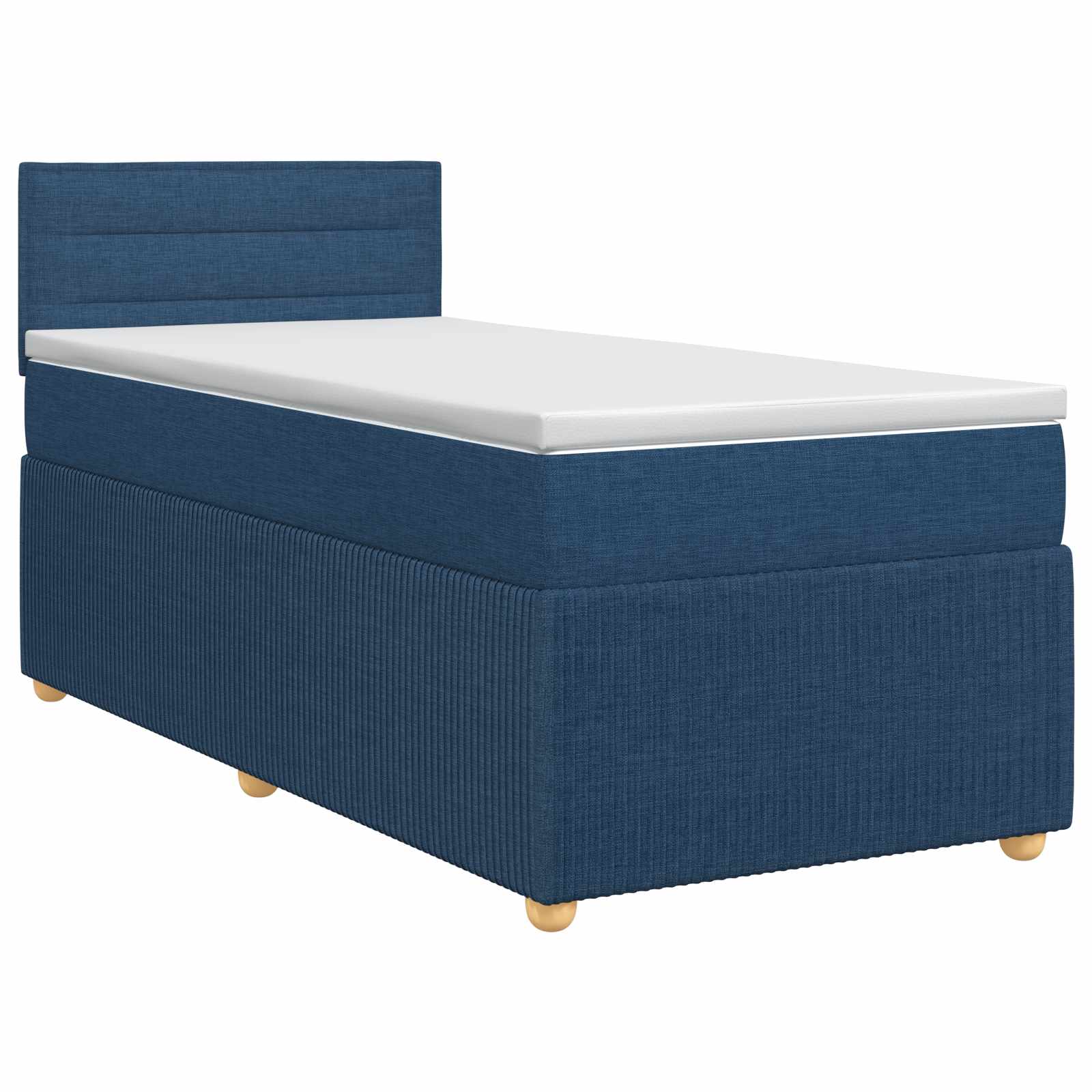 Boxspringbed met matras met hoofdeinde Blauw 90 x 200 cm Stof – afbeelding 2