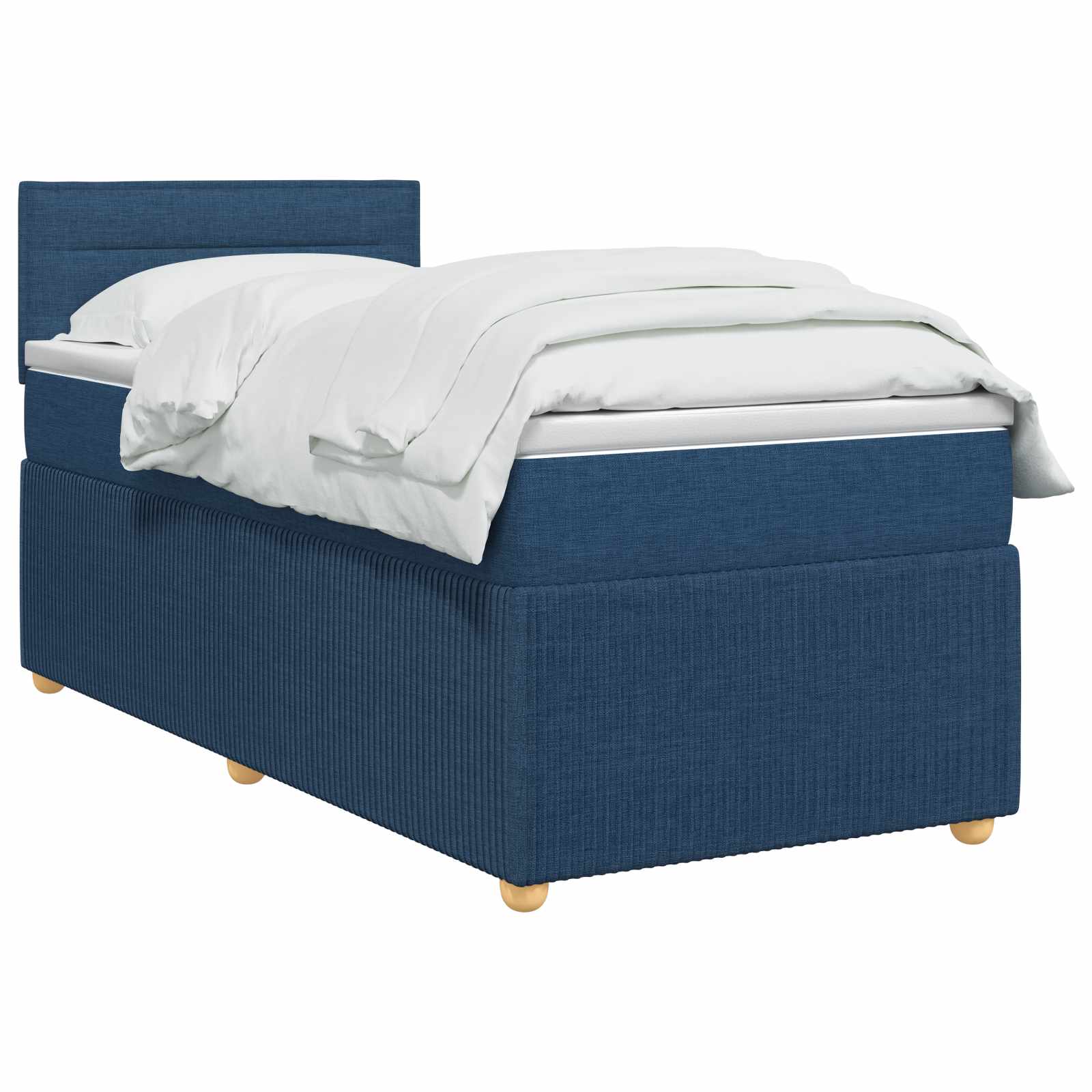 Boxspringbed met matras met hoofdeinde Blauw 90 x 200 cm Stof – afbeelding 3