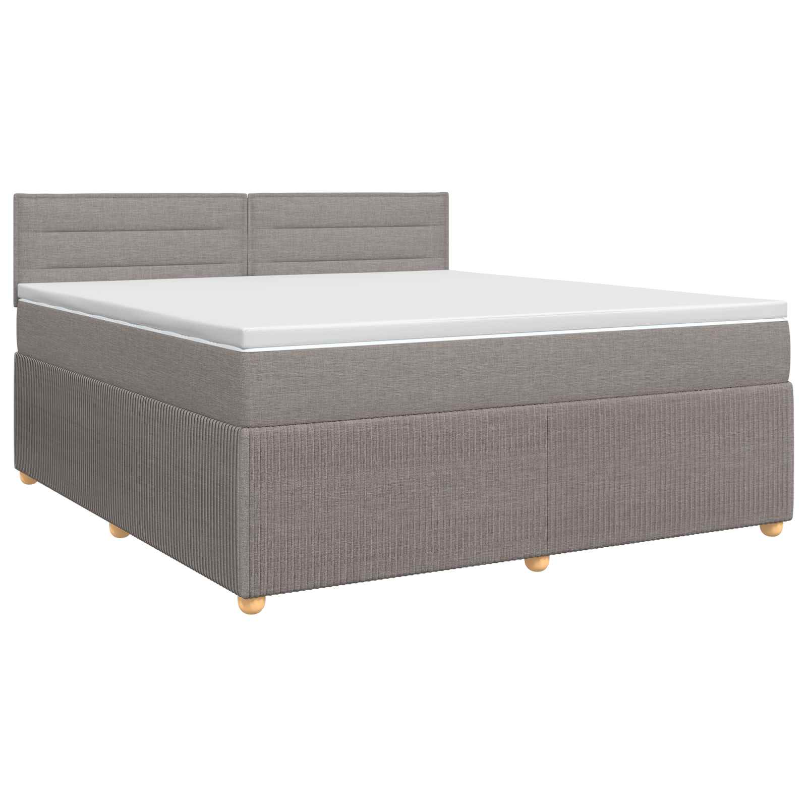 Boxspringbed met matras met hoofdeinde Taupe 180 x 200 cm Stof – afbeelding 2