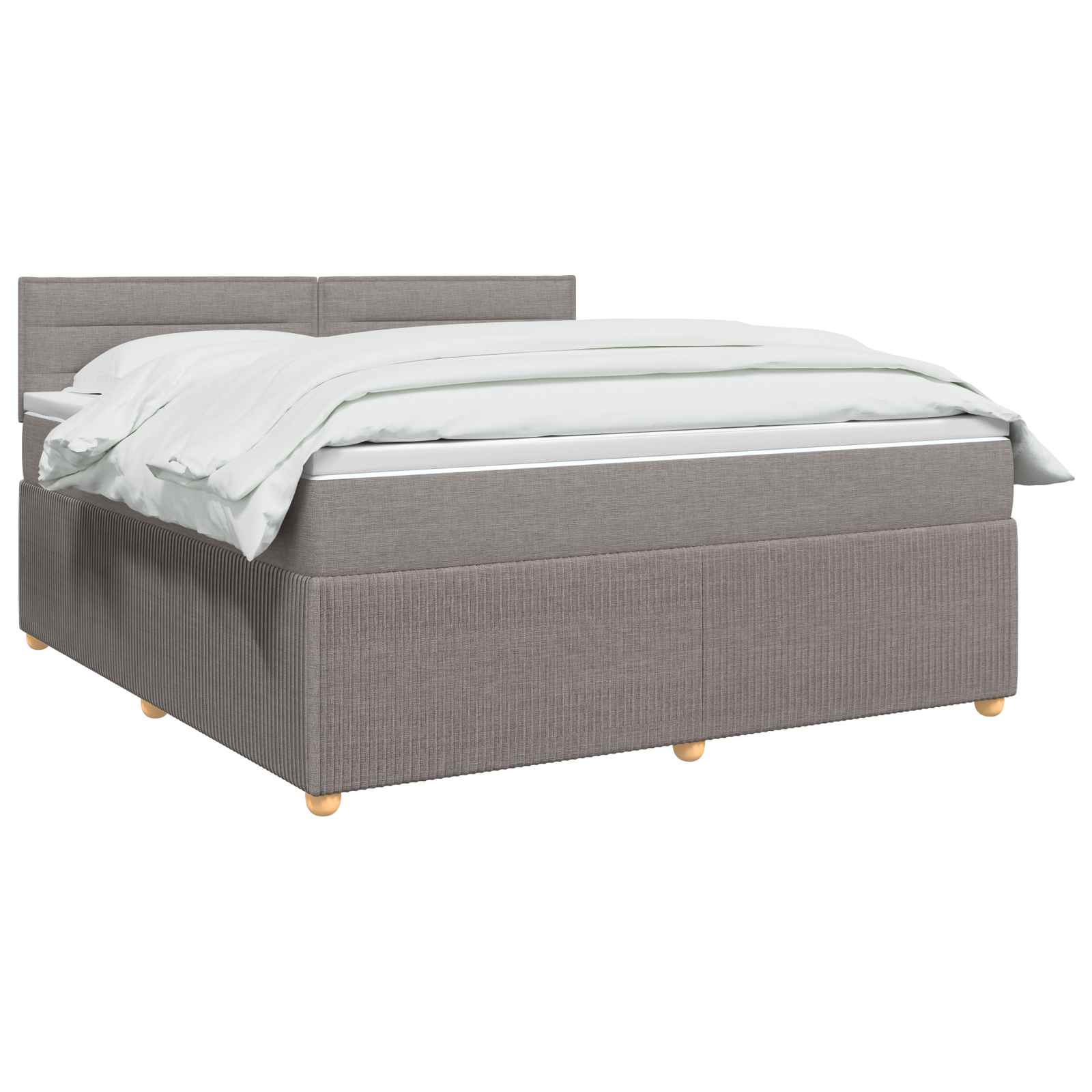 Boxspringbed met matras met hoofdeinde Taupe 180 x 200 cm Stof – afbeelding 3