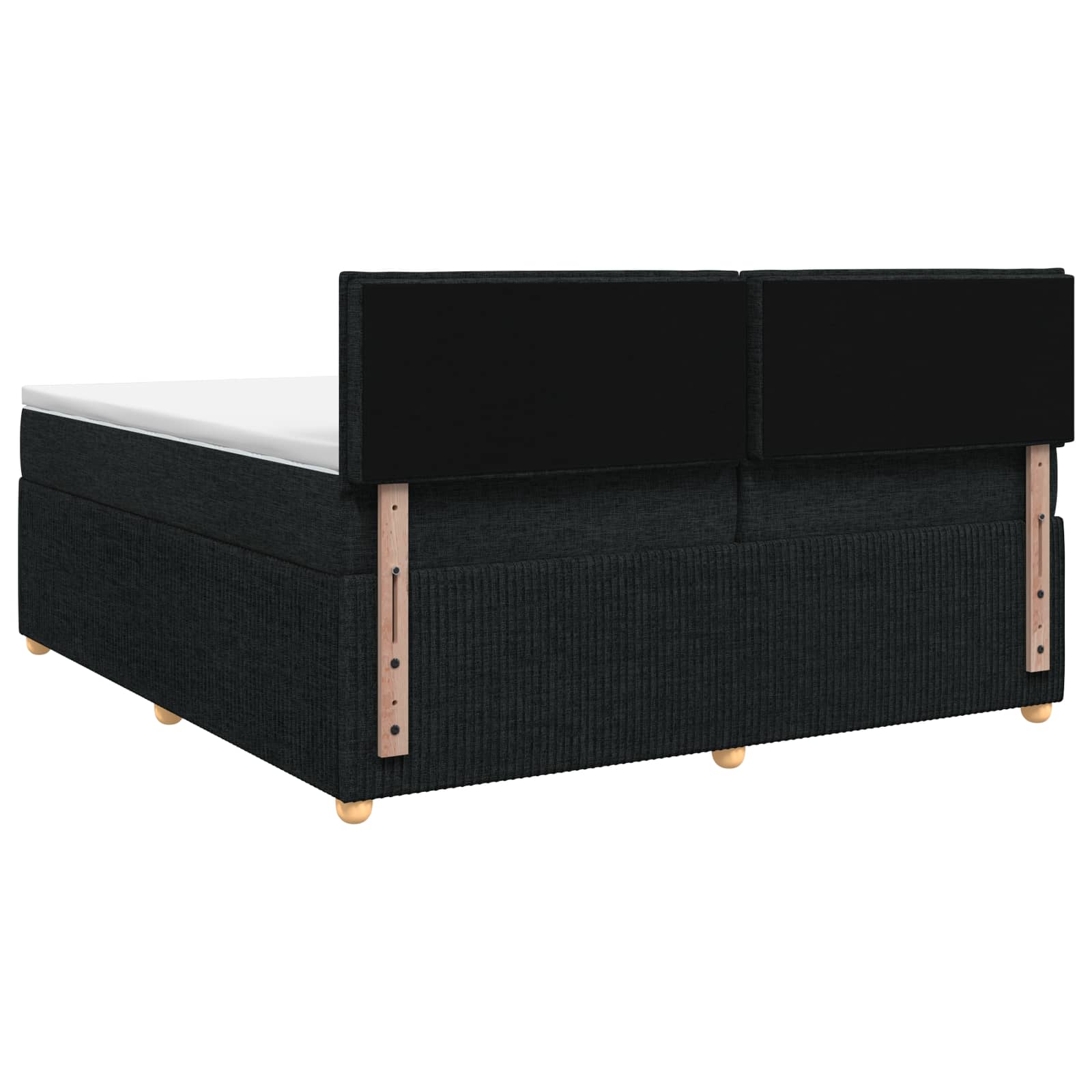 Boxspringbed met matras met hoofdeinde Zwart 200 x 200 cm Stof – afbeelding 8