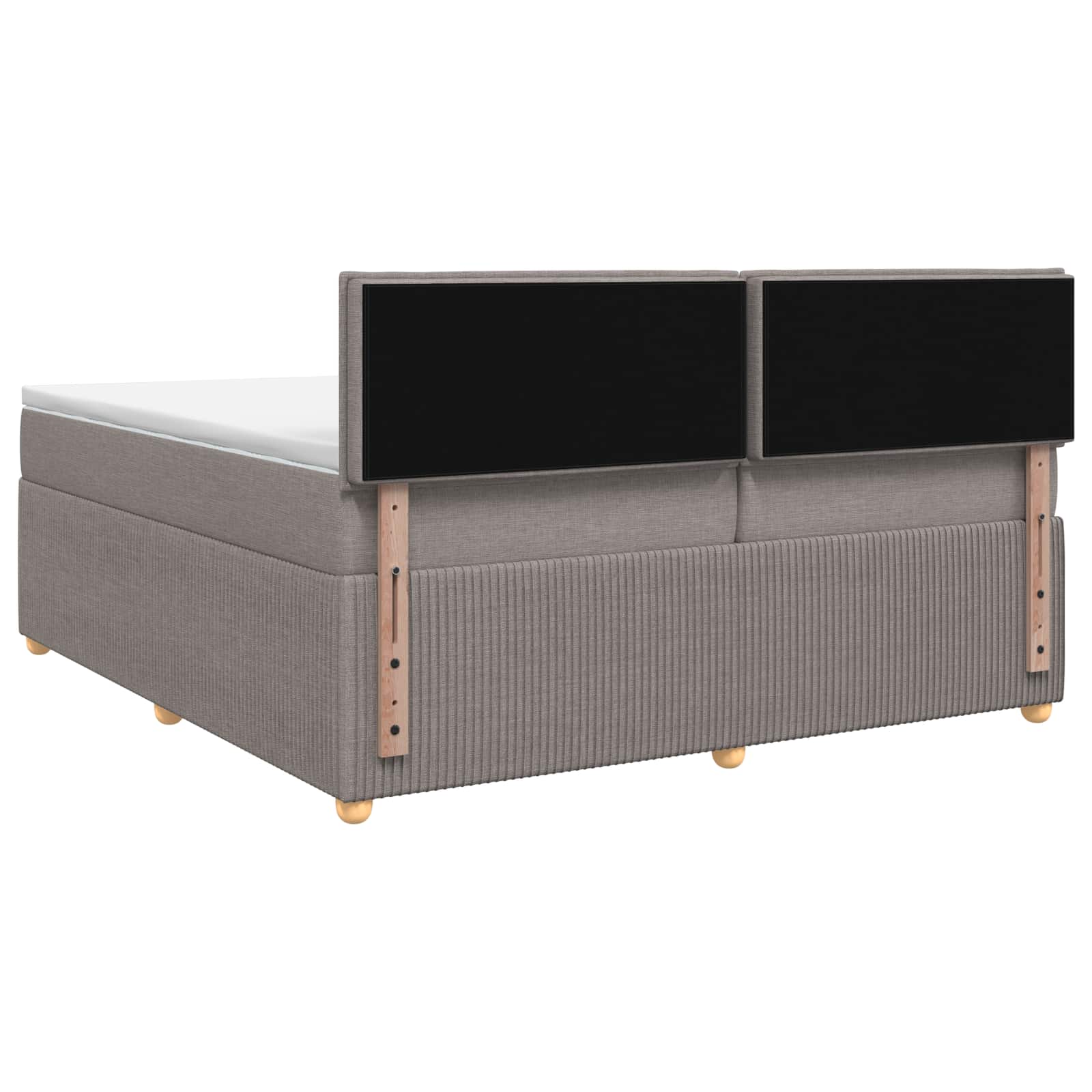 Boxspringbed met matras met hoofdeinde Taupe 200 x 200 cm Stof – afbeelding 7