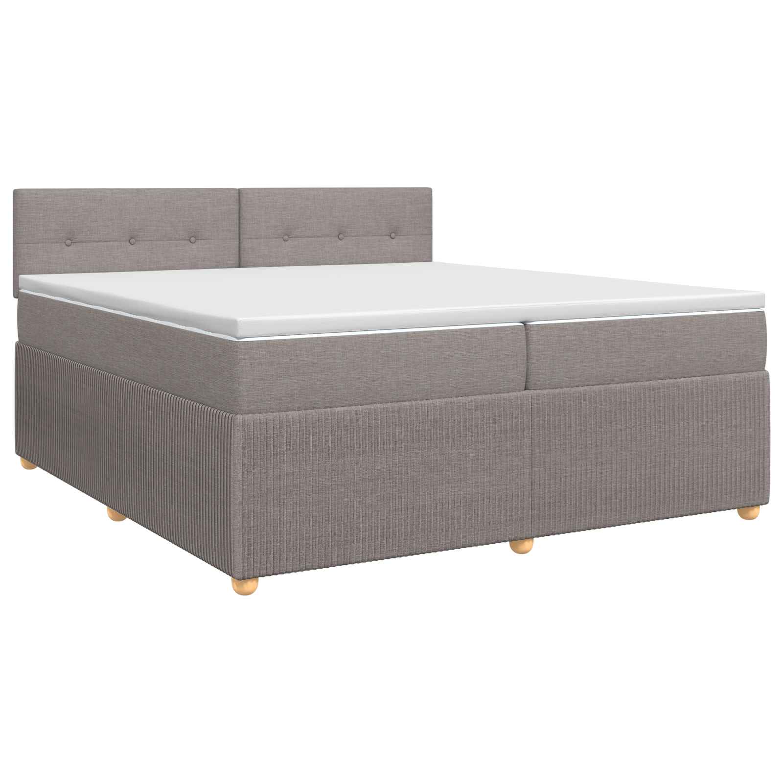 Boxspringbed met matras met hoofdeinde Taupe 200 x 200 cm Stof – afbeelding 2