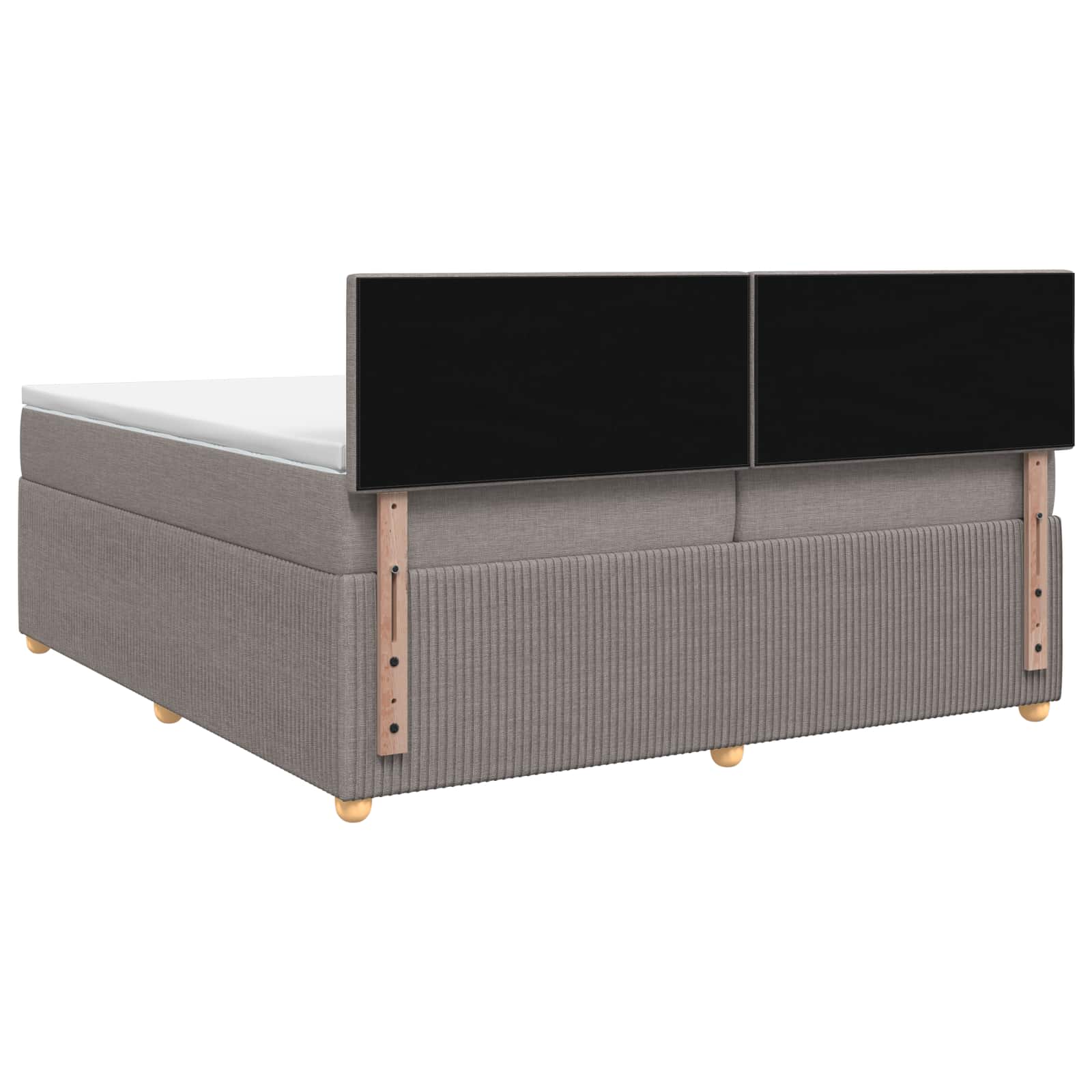 Boxspringbed met matras met hoofdeinde Taupe 200 x 200 cm Stof – afbeelding 8