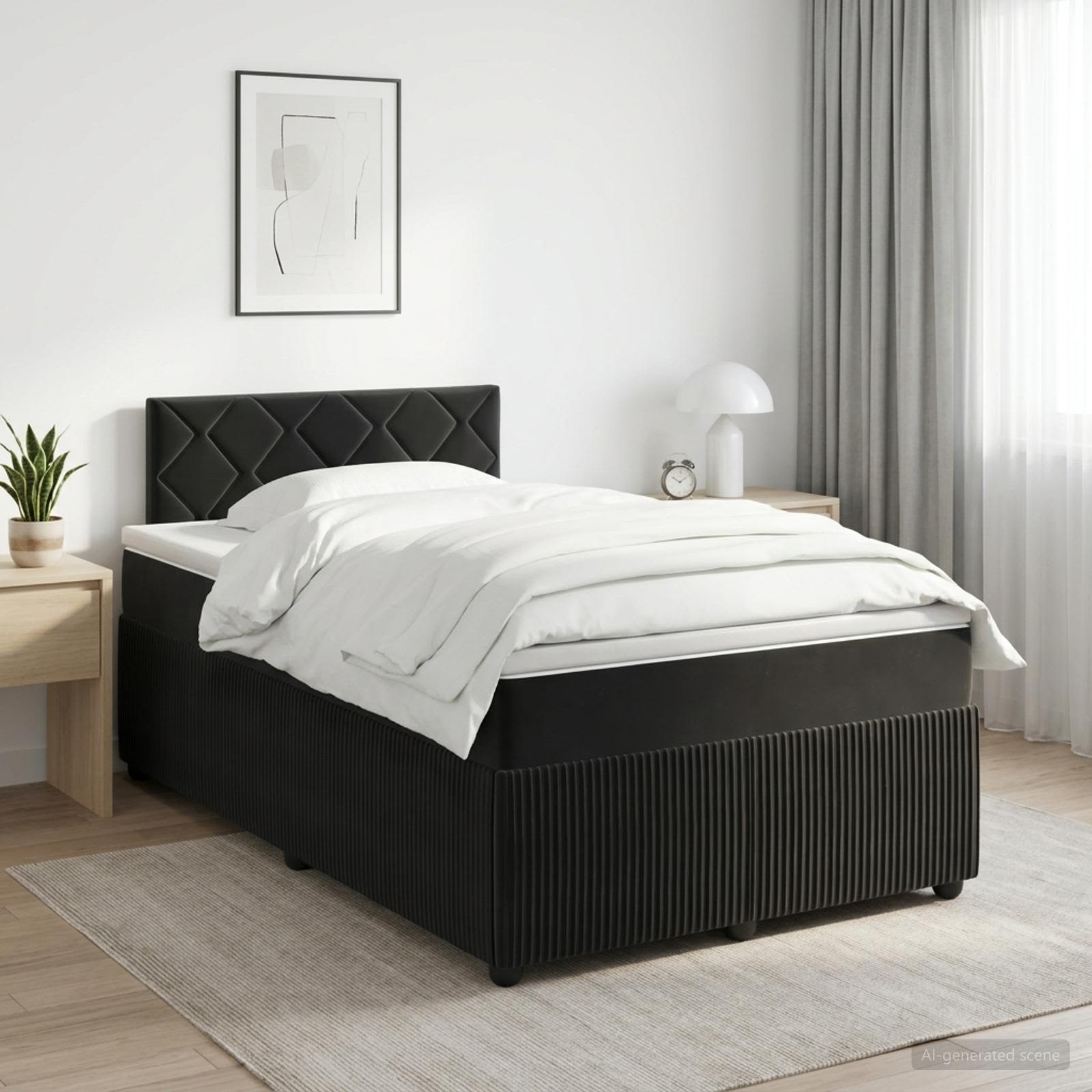 Boxspringbed met matras Zwart 120 x 190 cm Fluweel
