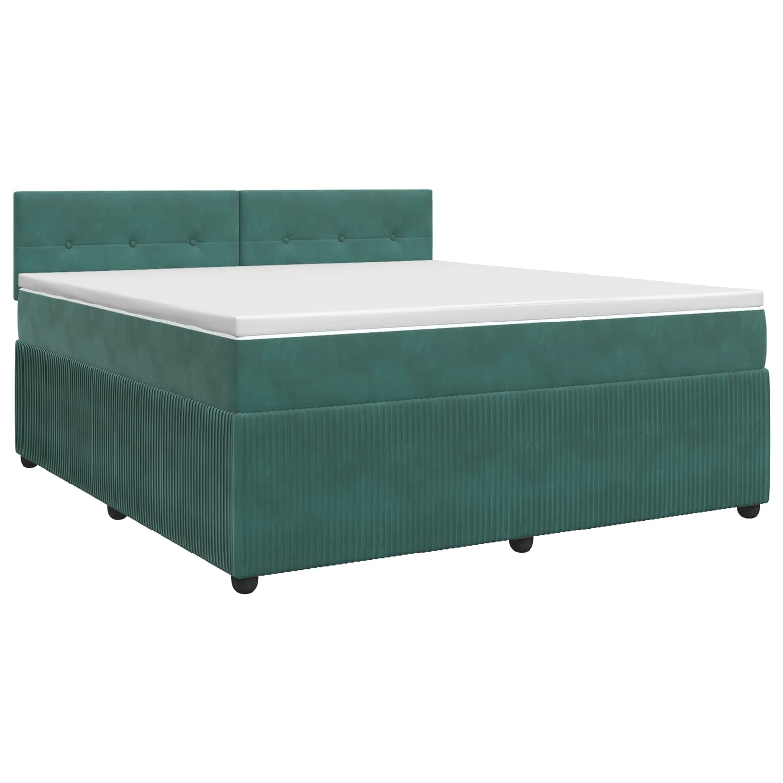Boxspringbed met matras Donkergroen 160 x 200 cm Fluweel – afbeelding 2