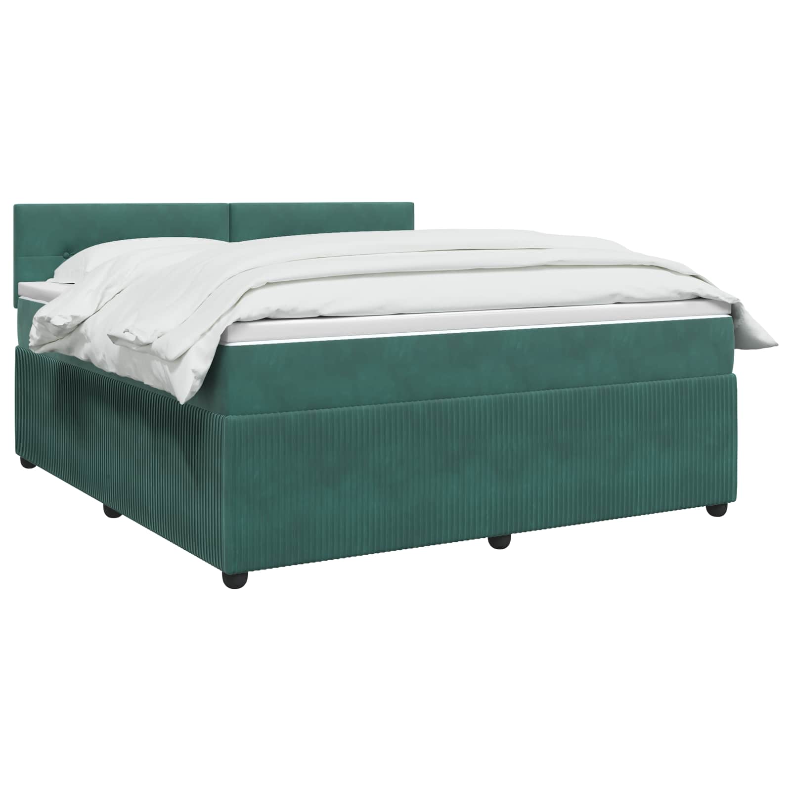 Boxspringbed met matras Donkergroen 160 x 200 cm Fluweel – afbeelding 3