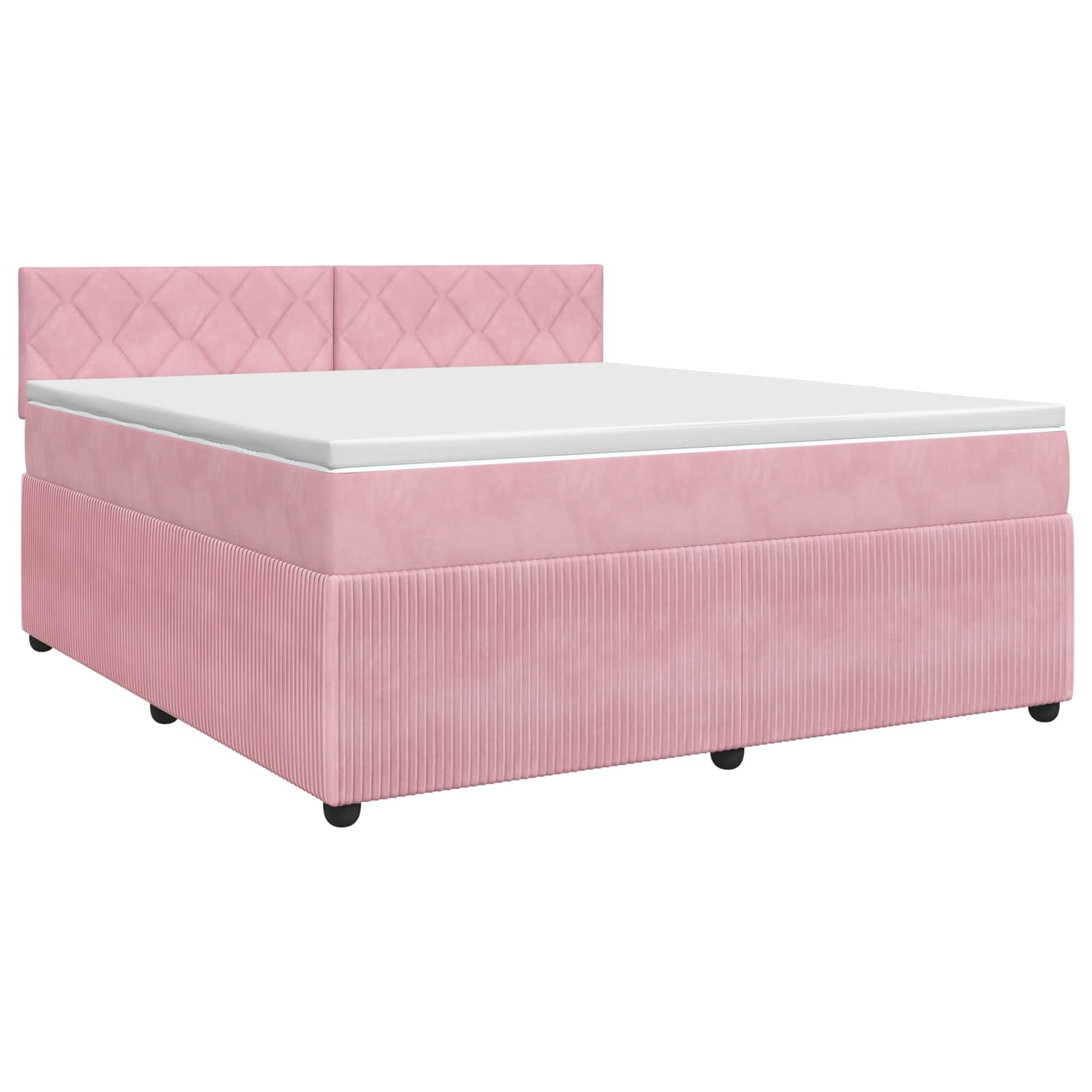 Boxspringbed met matras Roze 160 x 200 cm Fluweel – afbeelding 2