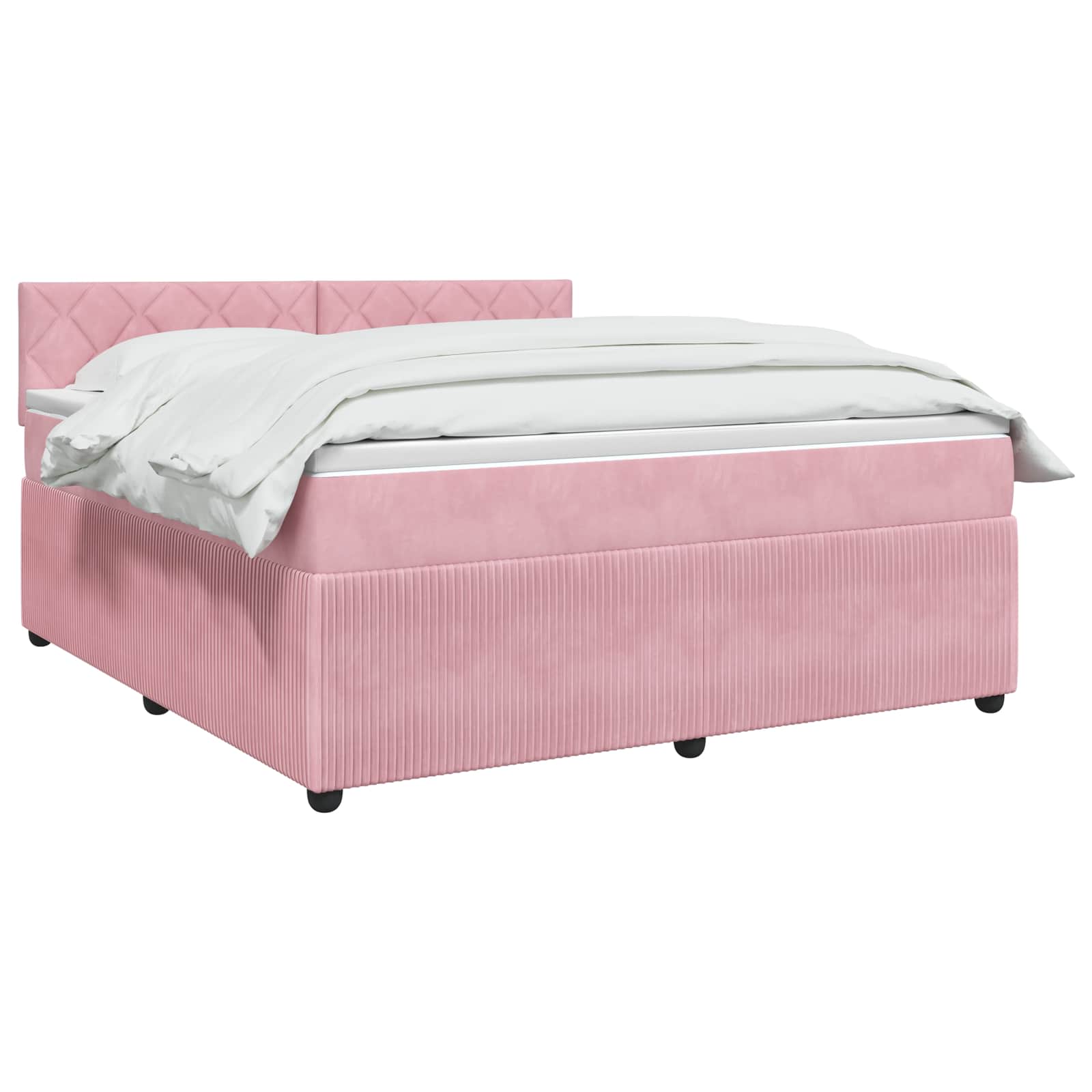 Boxspringbed met matras Roze 160 x 200 cm Fluweel – afbeelding 3