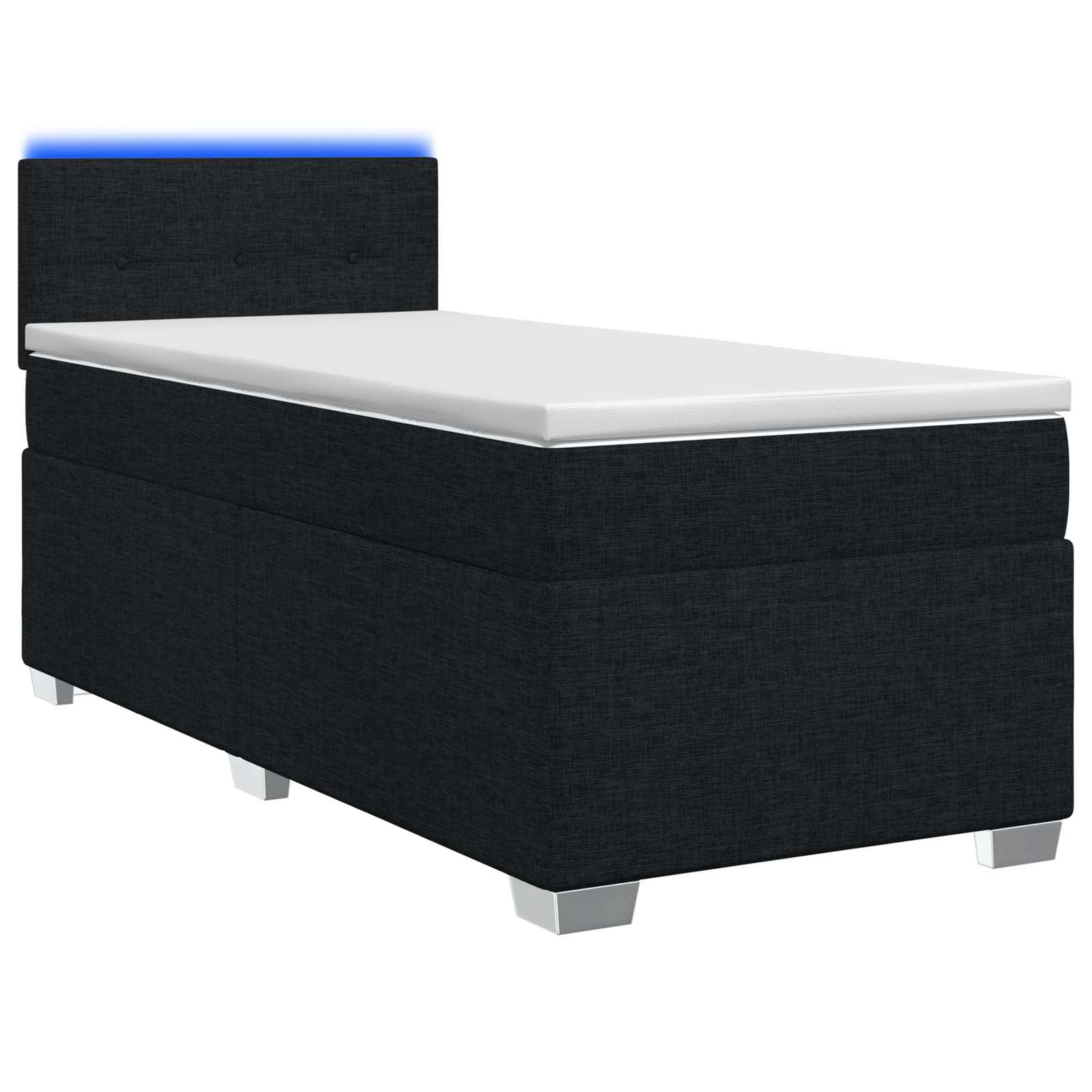 Boxspring Bed met Matras en LED Zwart 80 x 200 cm Stof