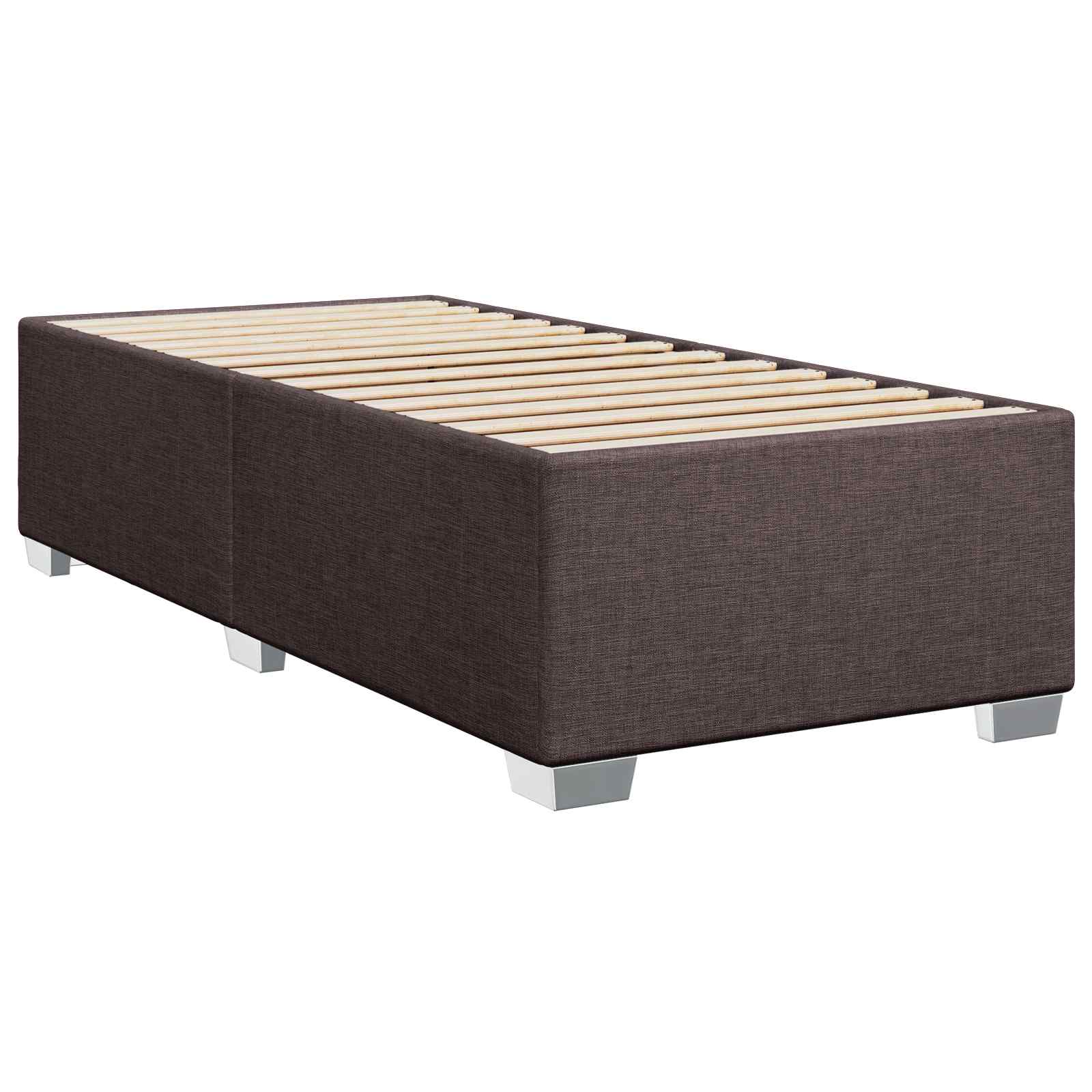 Boxspring Bed met Matras en LED Donkerbruin 80 x 200 cm Stof – afbeelding 4