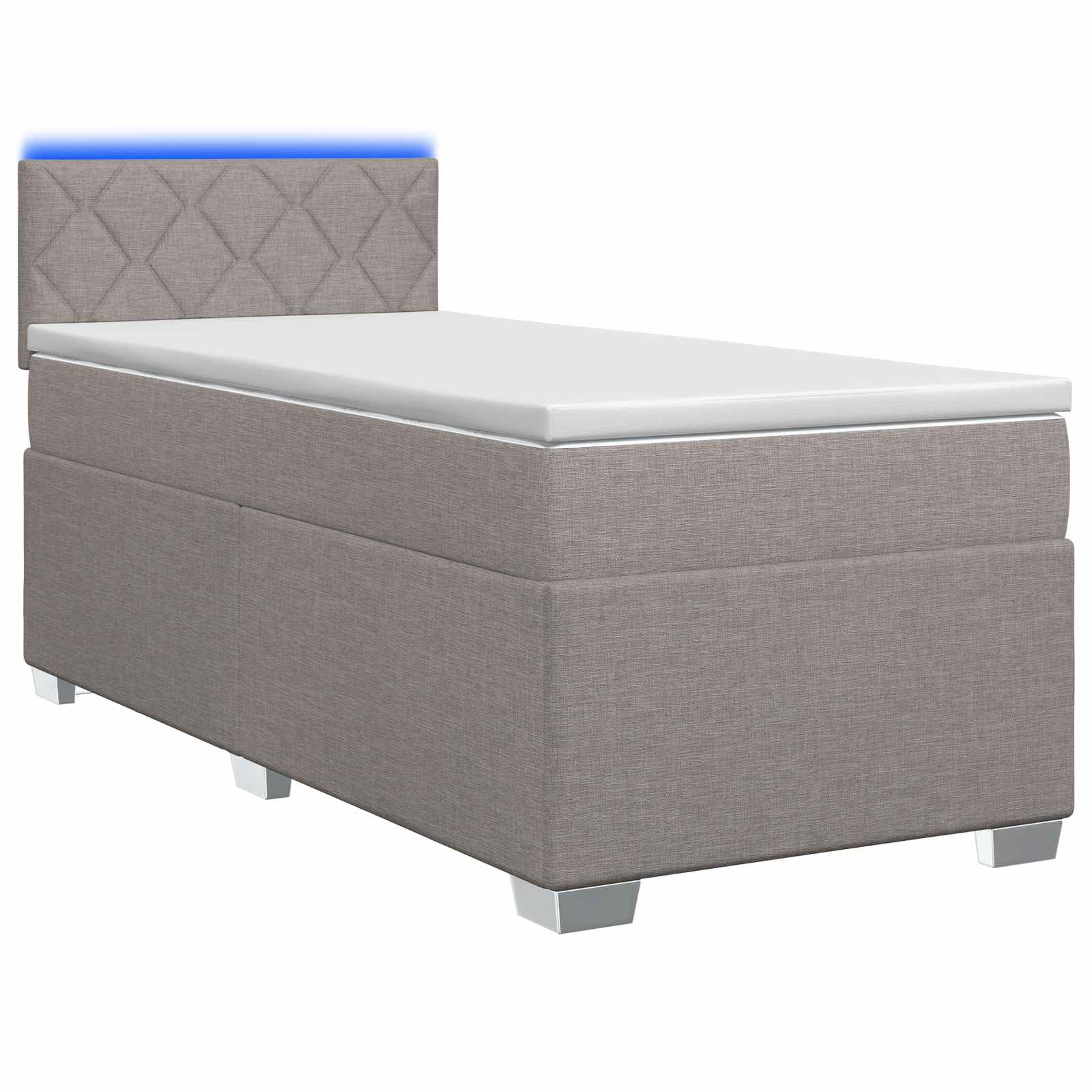 Boxspring Bed met Matras en LED Taupe 80 x 200 cm Stof