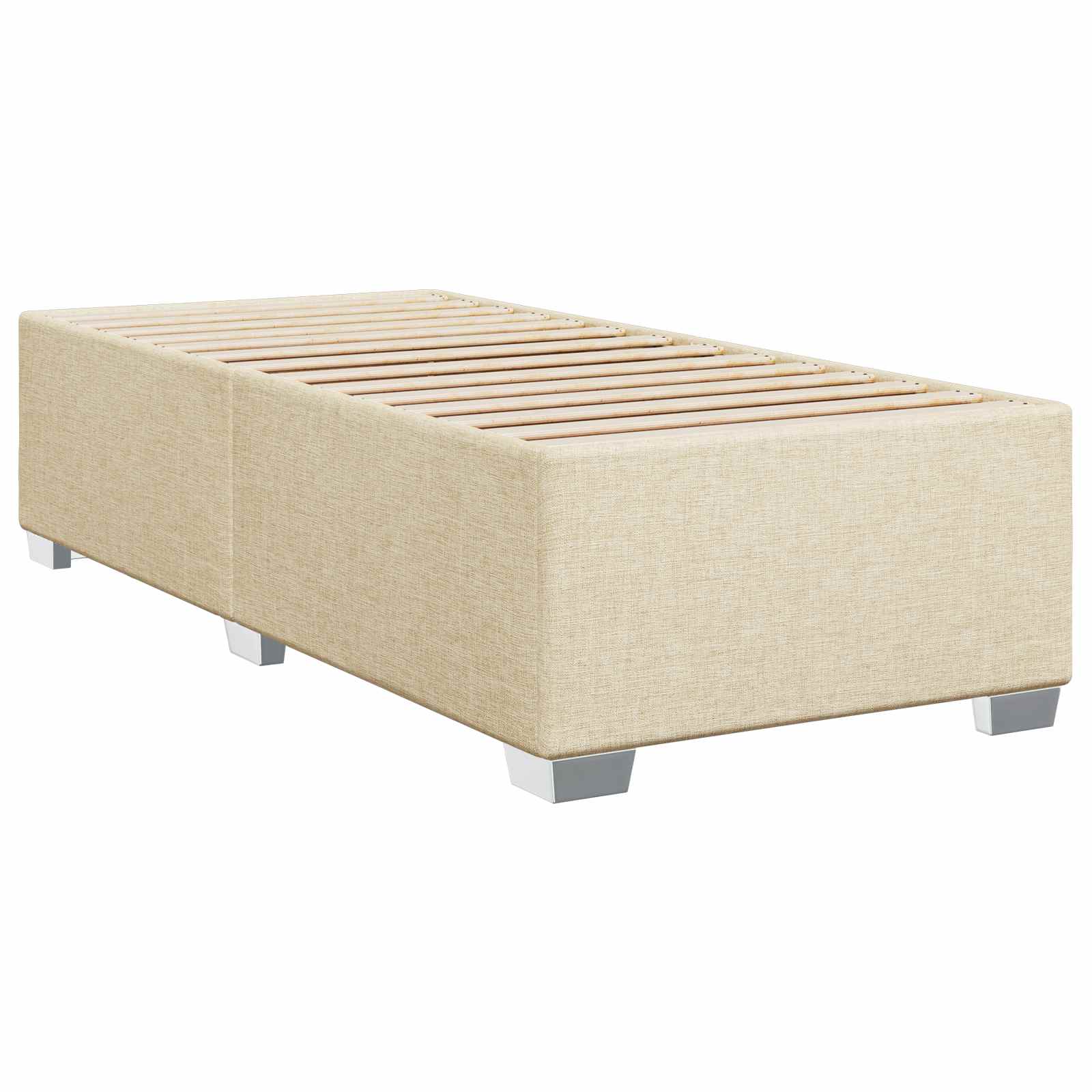 Boxspring Bed met Matras en LED Crèmekleurig 90 x 190 cm Stof – afbeelding 4
