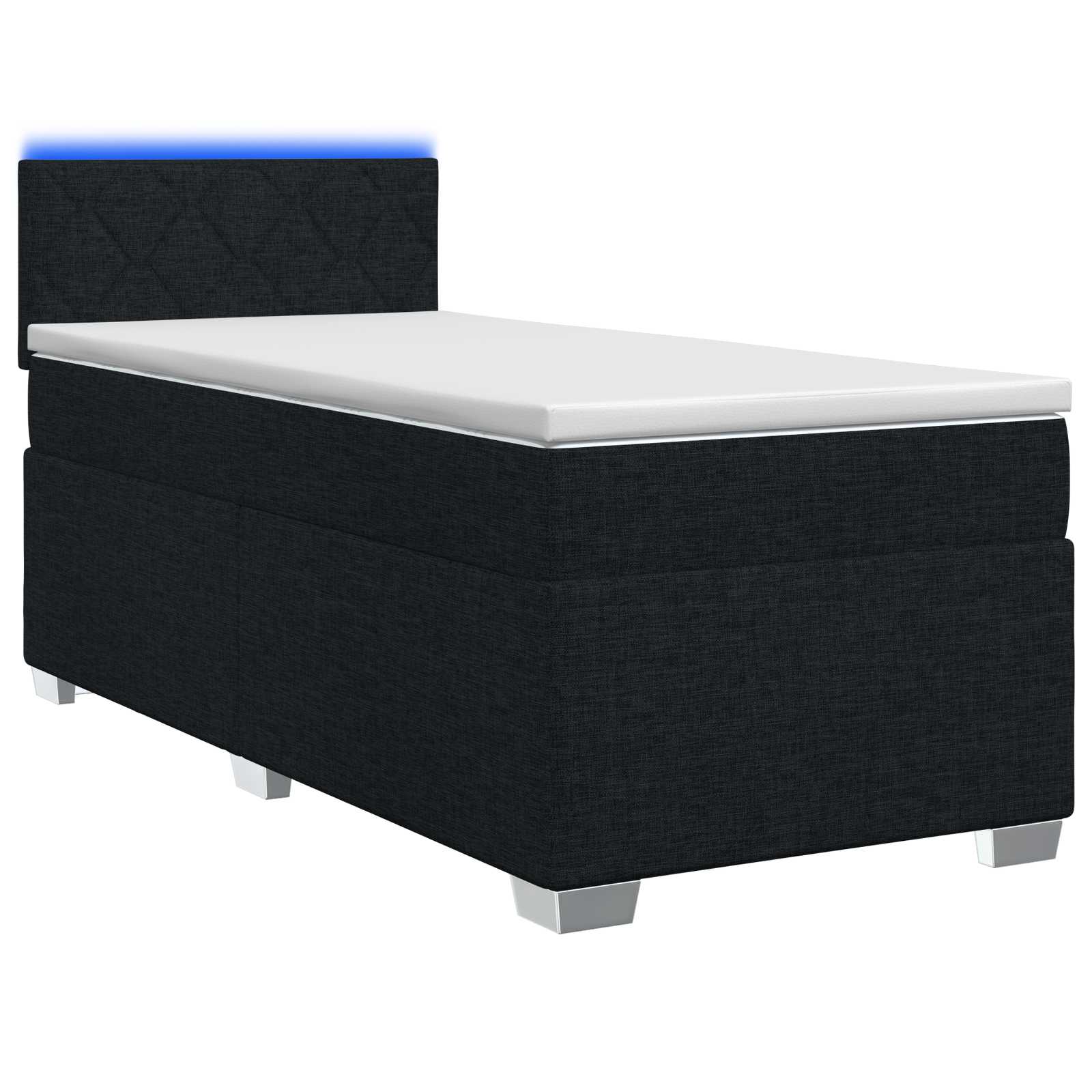 Boxspring Bed met Matras en LED Zwart 100 x 200 cm Stof