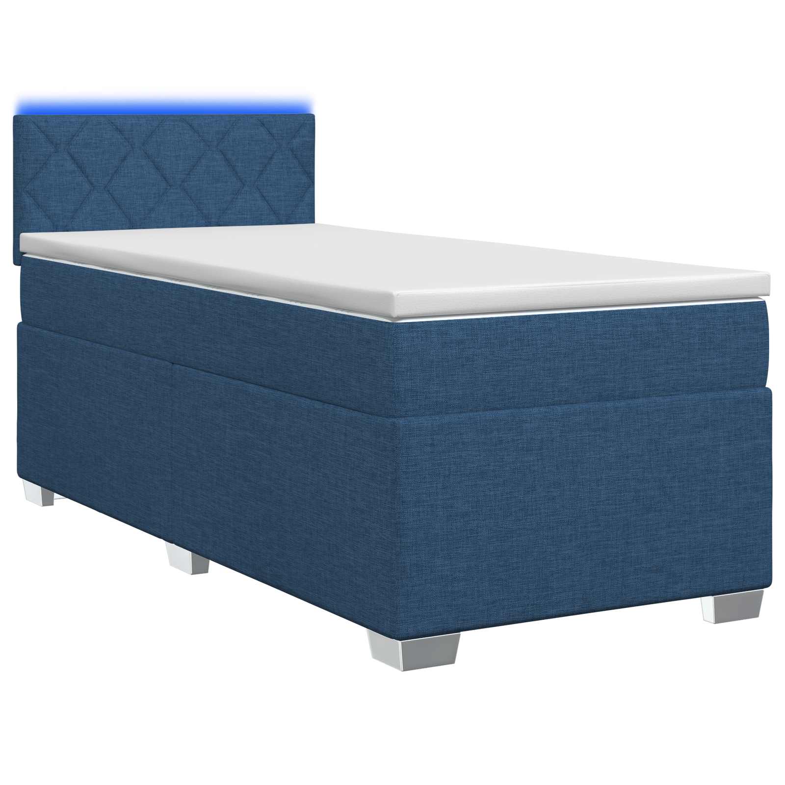 Boxspring Bed met Matras en LED Blauw 100 x 200 cm Stof