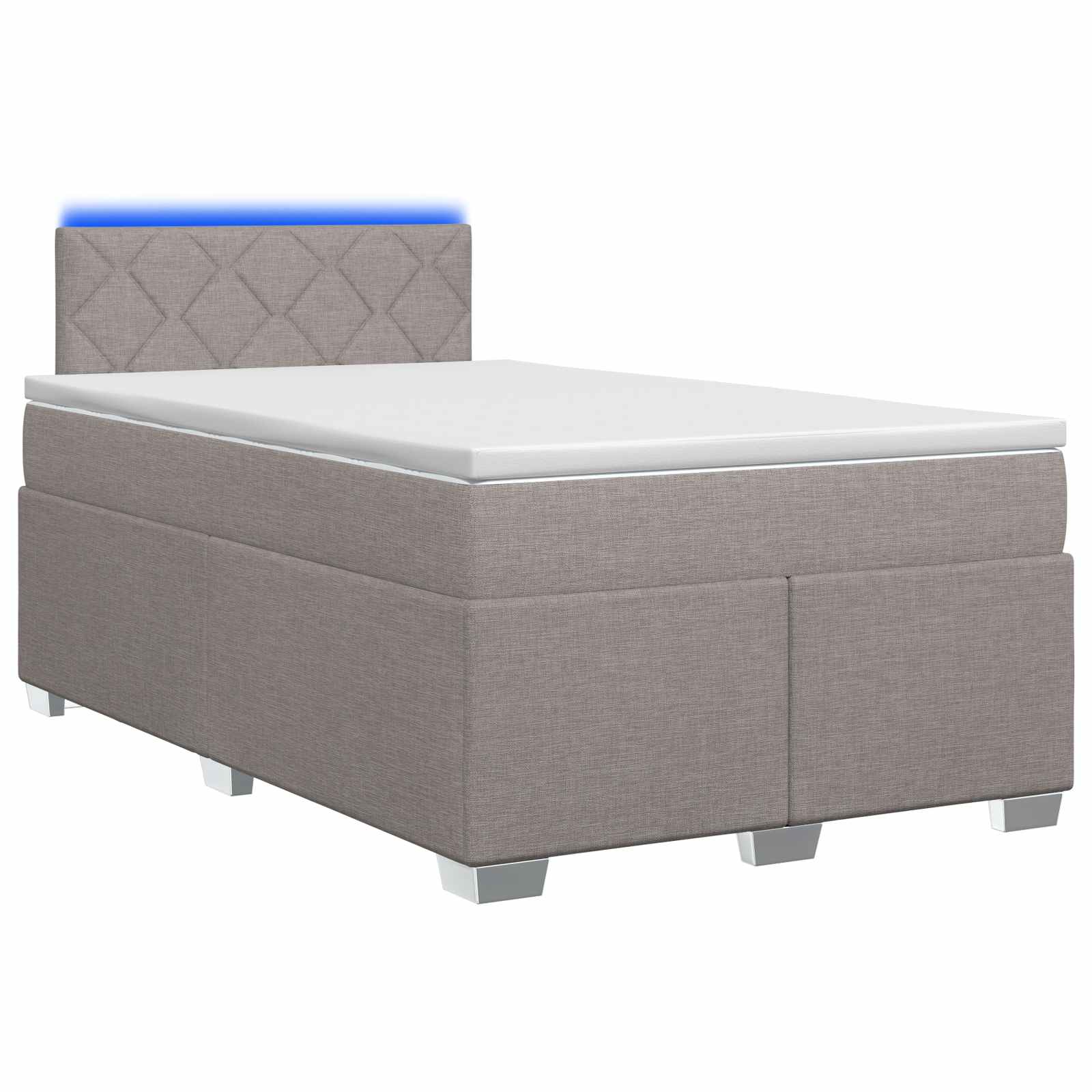 Boxspring Bed met Matras en LED Taupe 120 x 190 cm Stof – afbeelding 1