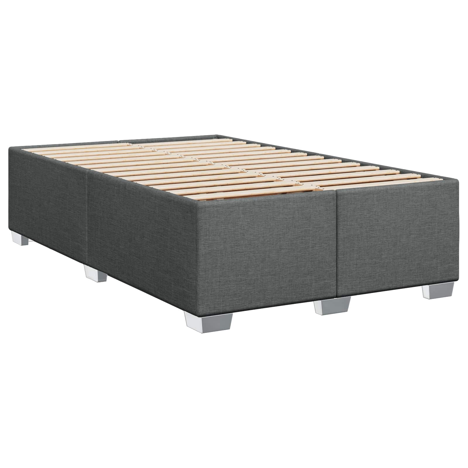 Boxspring Bed met Matras en LED Donkergrijs 120 x 200 cm Stof – afbeelding 4