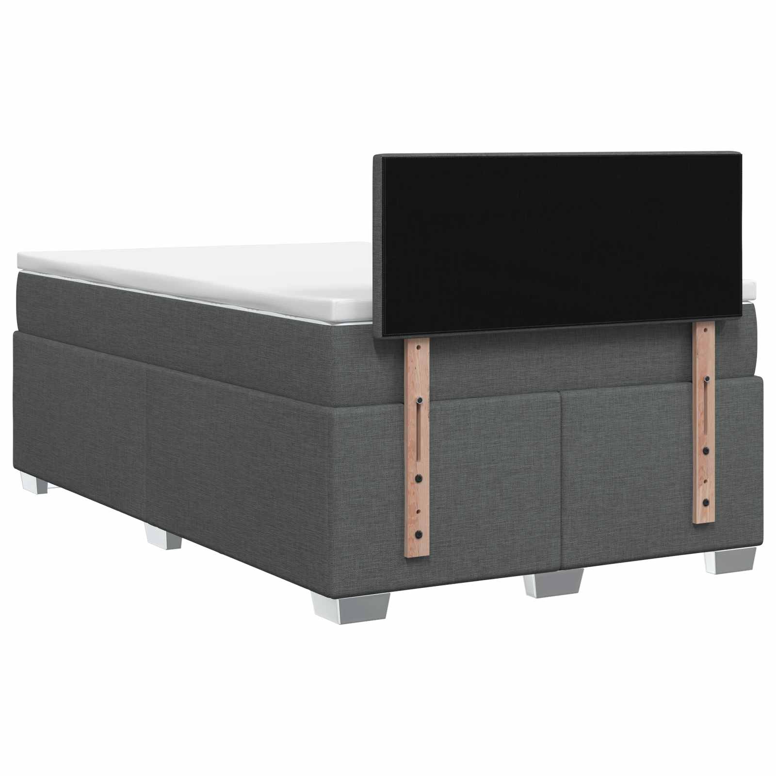 Boxspring Bed met Matras en LED Donkergrijs 120 x 200 cm Stof – afbeelding 7