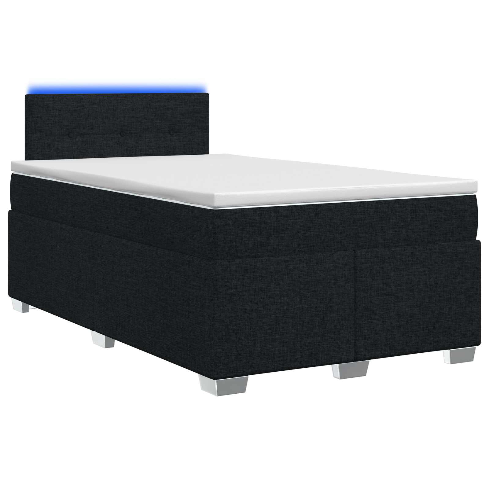 Boxspring Bed met Matras en LED Zwart 120 x 200 cm Stof