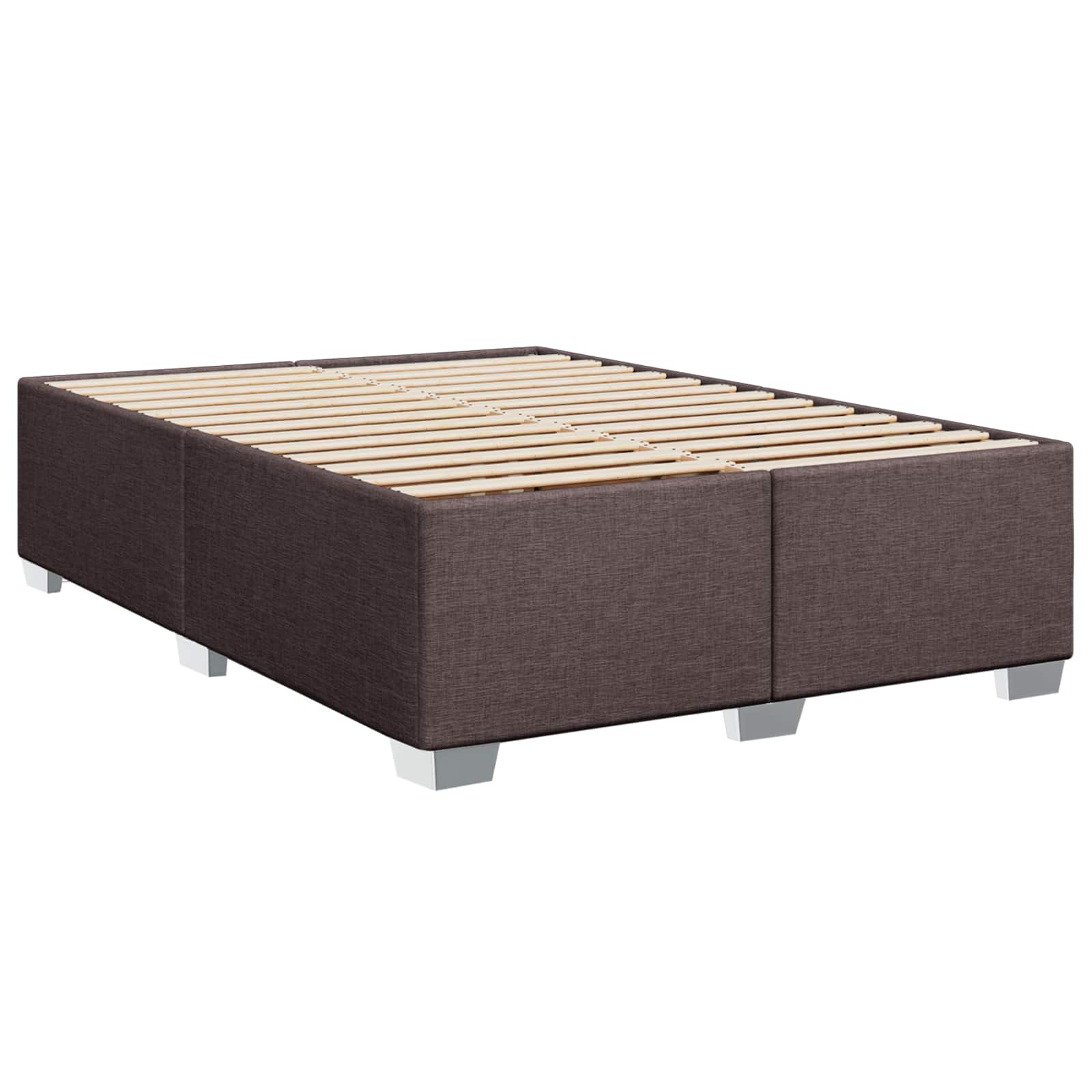 Boxspring Bed met Matras en LED Donkerbruin 140 x 190 cm Stof – afbeelding 5