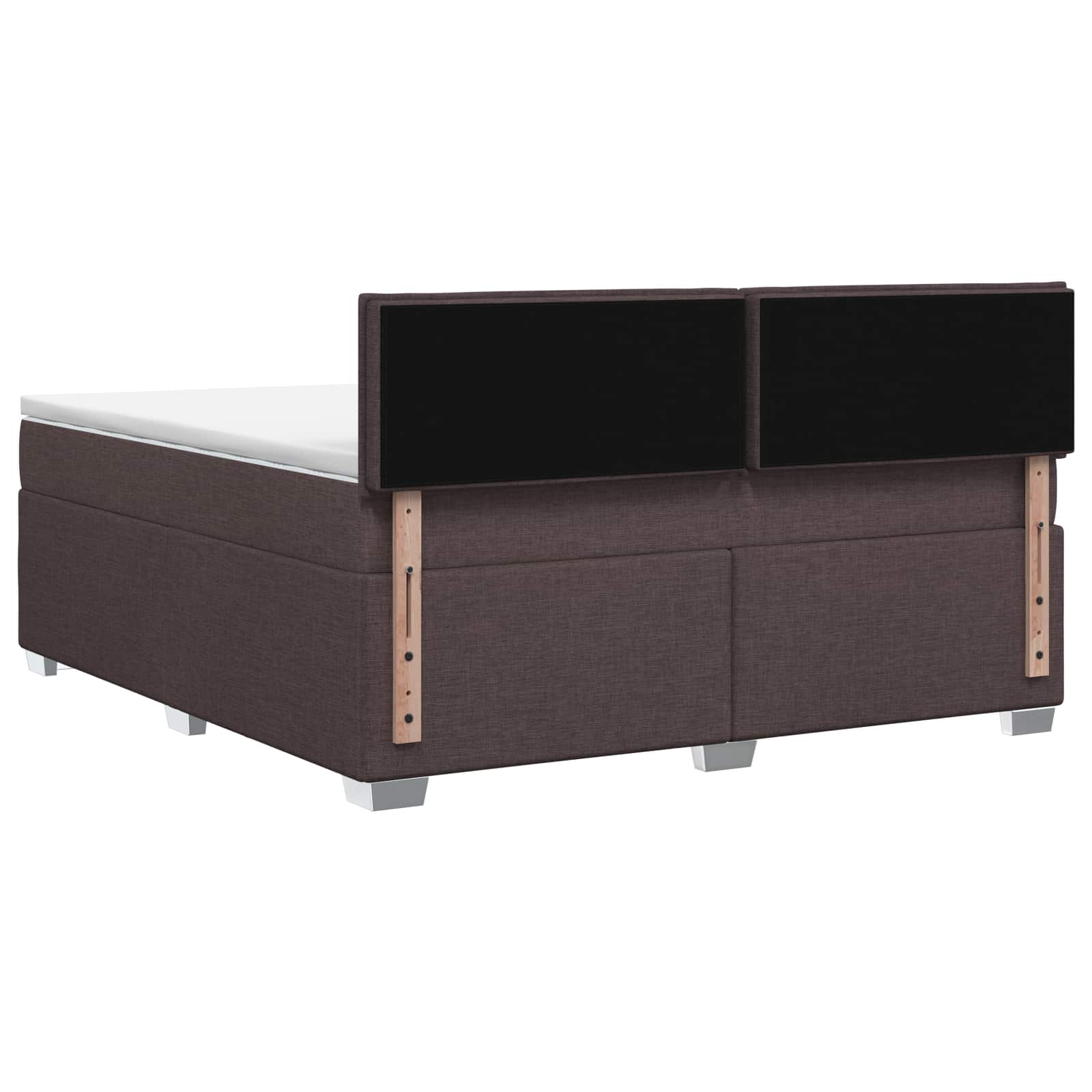 Boxspring Bed met Matras en LED Donkerbruin 140 x 190 cm Stof – afbeelding 8