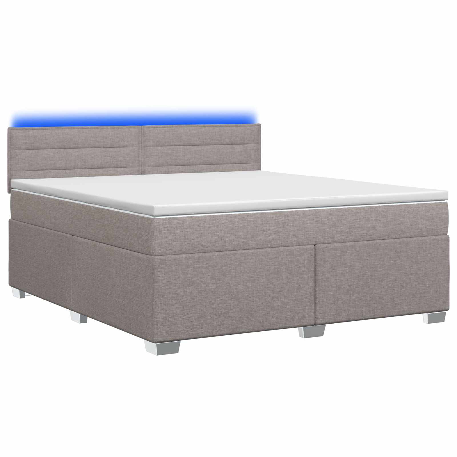 Boxspring Bed met Matras en LED Taupe 160 x 200 cm Stof – afbeelding 2