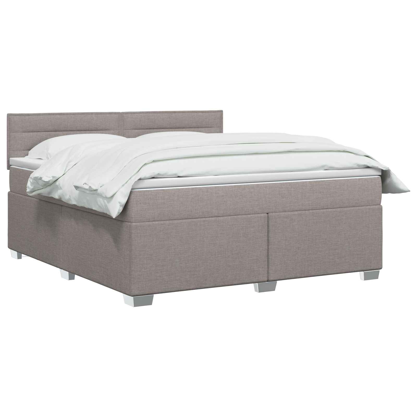 Boxspring Bed met Matras en LED Taupe 160 x 200 cm Stof – afbeelding 3