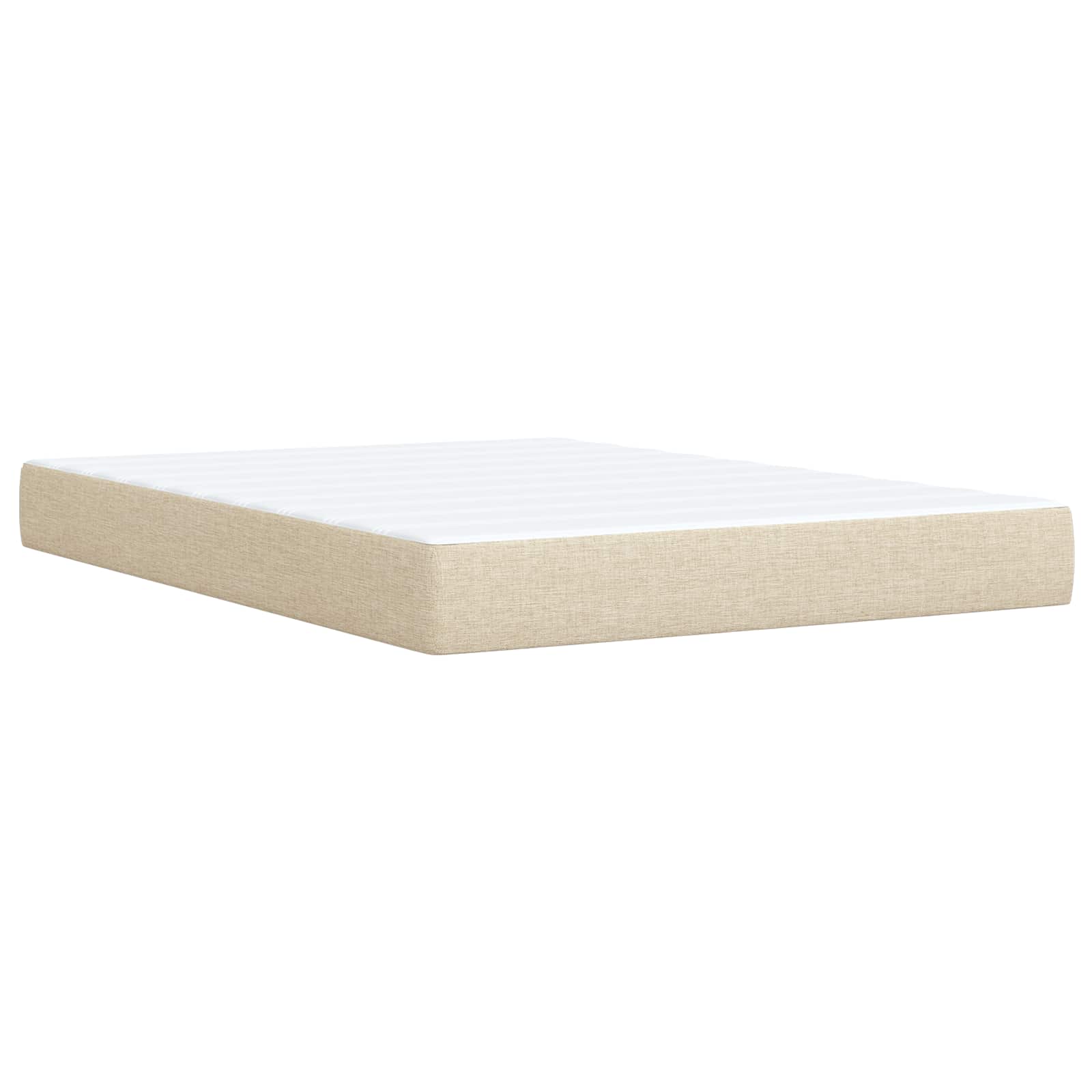 Boxspring Bed met Matras en LED Crèmekleurig 160 x 200 cm Stof – afbeelding 6