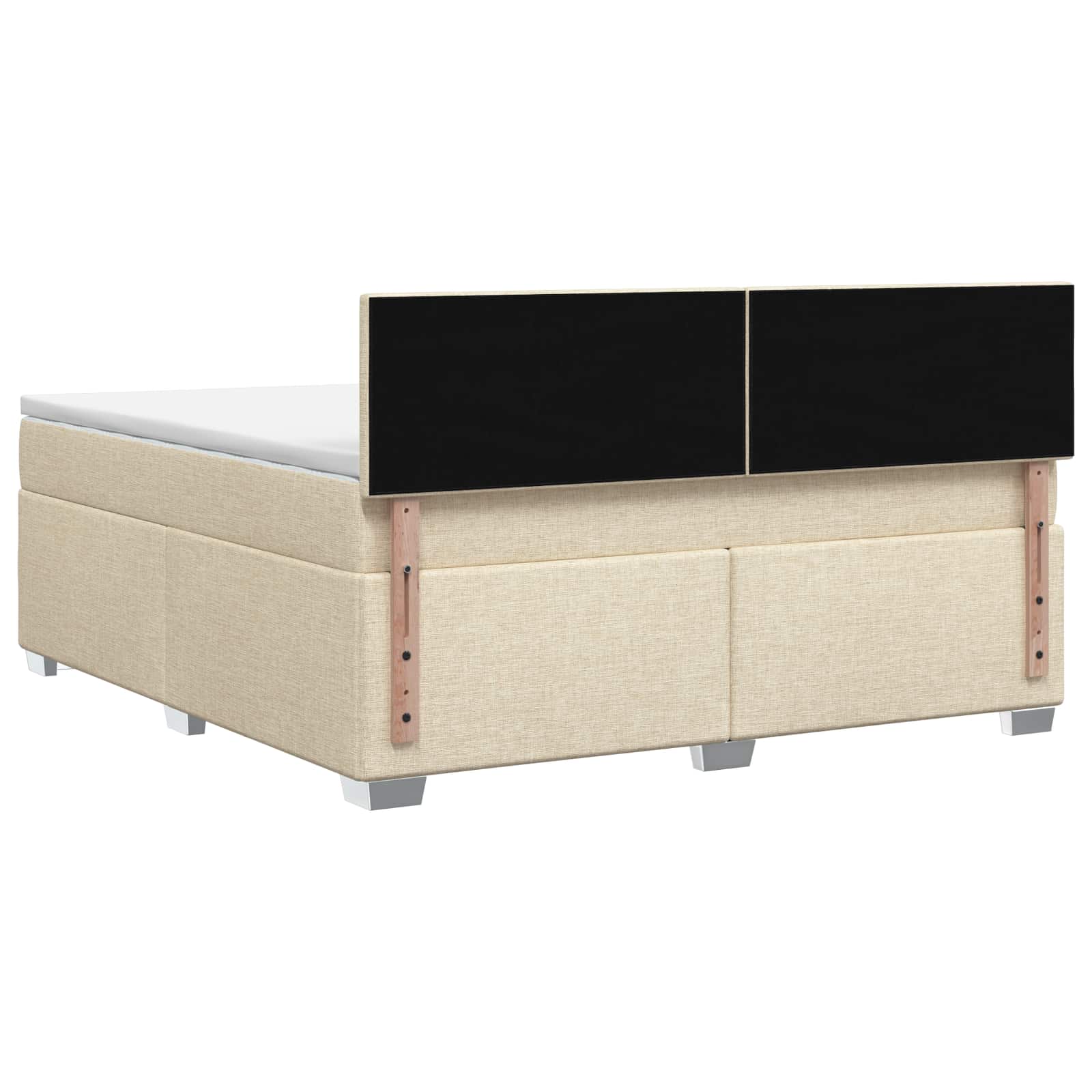 Boxspring Bed met Matras en LED Crèmekleurig 160 x 200 cm Stof – afbeelding 8