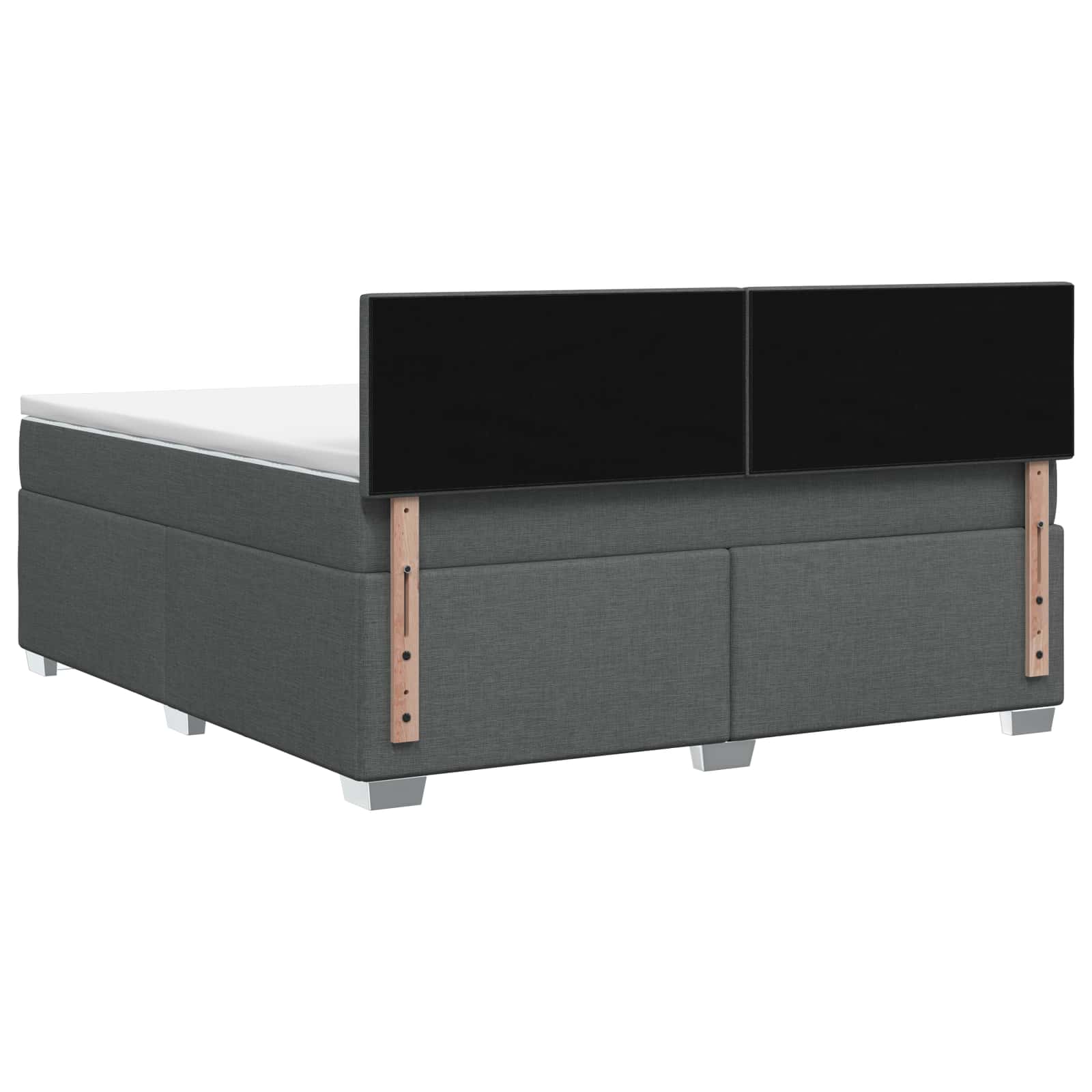 Boxspring Bed met Matras en LED Donkergrijs 160 x 200 cm Stof – afbeelding 8