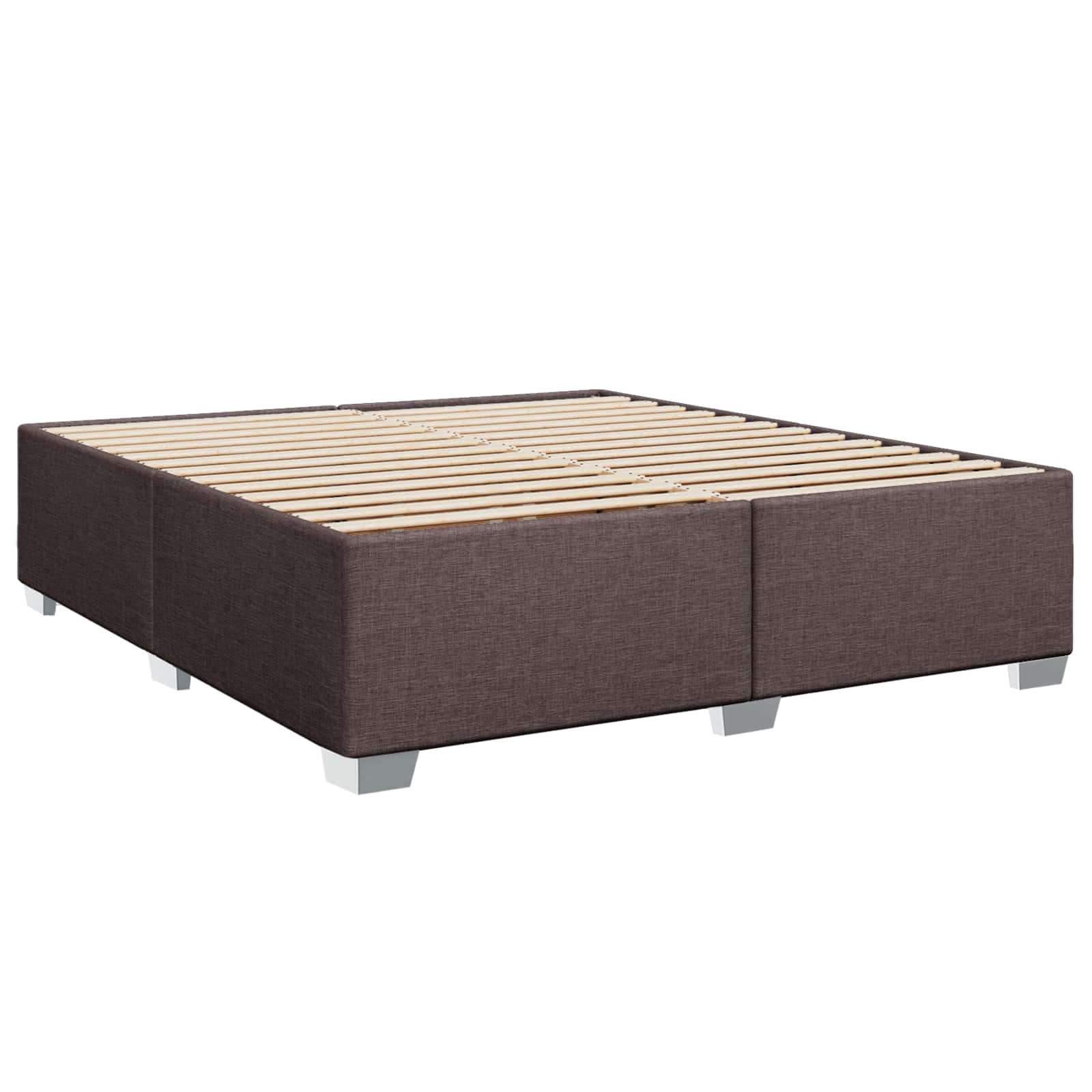 Boxspring Bed met Matras en LED Donkerbruin 200 x 200 cm Stof – afbeelding 5