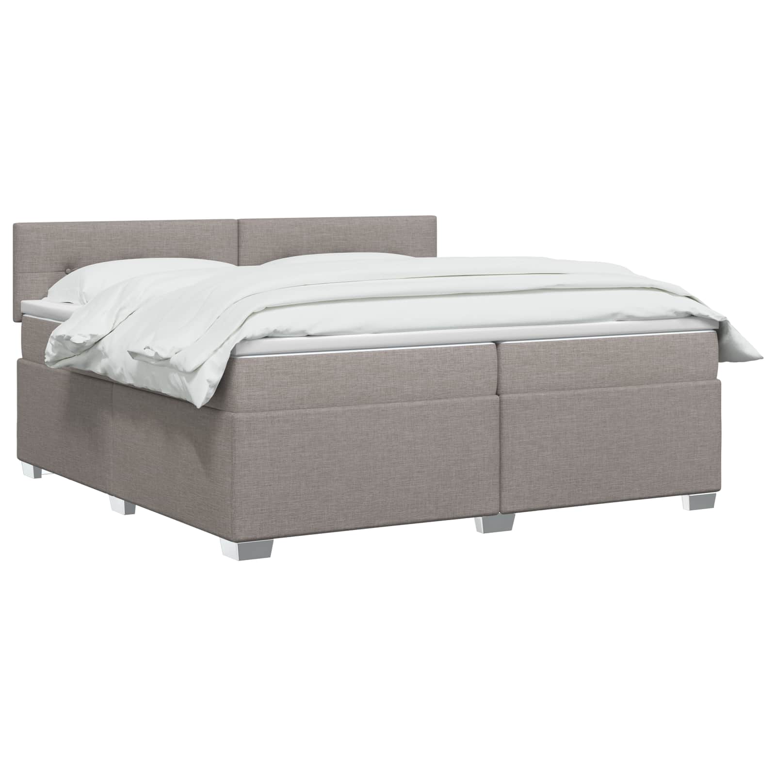 Boxspring Bed met Matras en LED Taupe 200 x 200 cm Stof – afbeelding 3