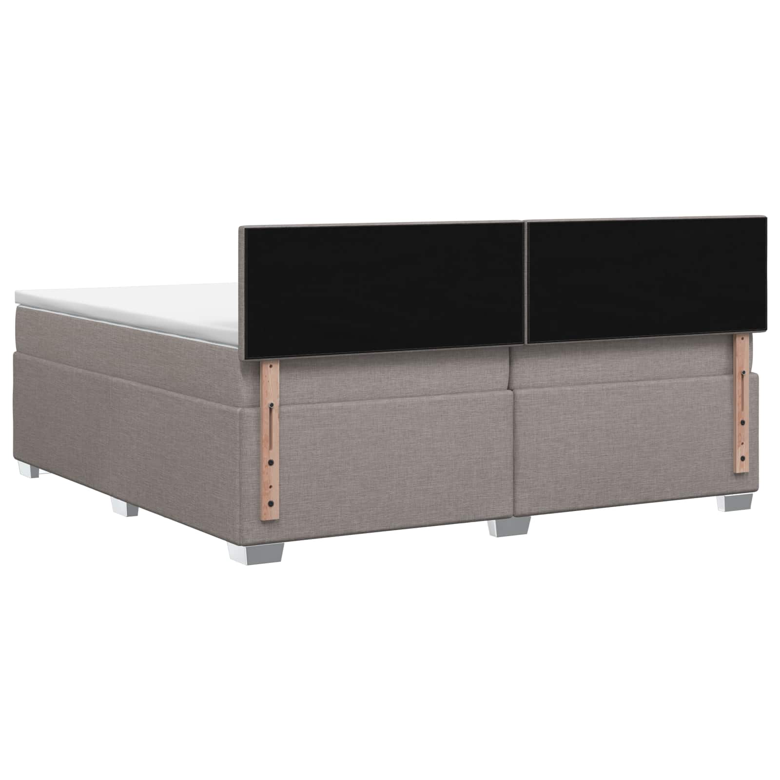 Boxspring Bed met Matras en LED Taupe 200 x 200 cm Stof – afbeelding 8