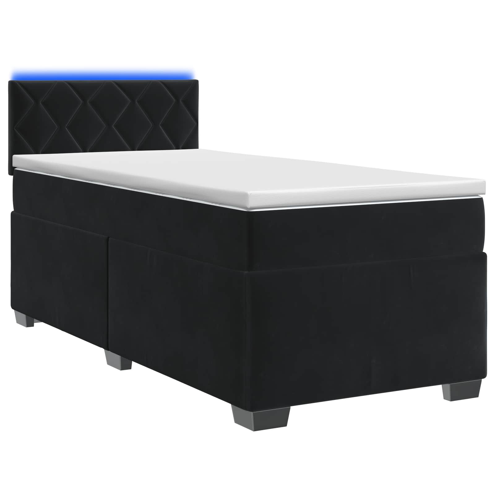 Boxspring Bed met Matras en LED Zwart 90 x 200 cm fluweel