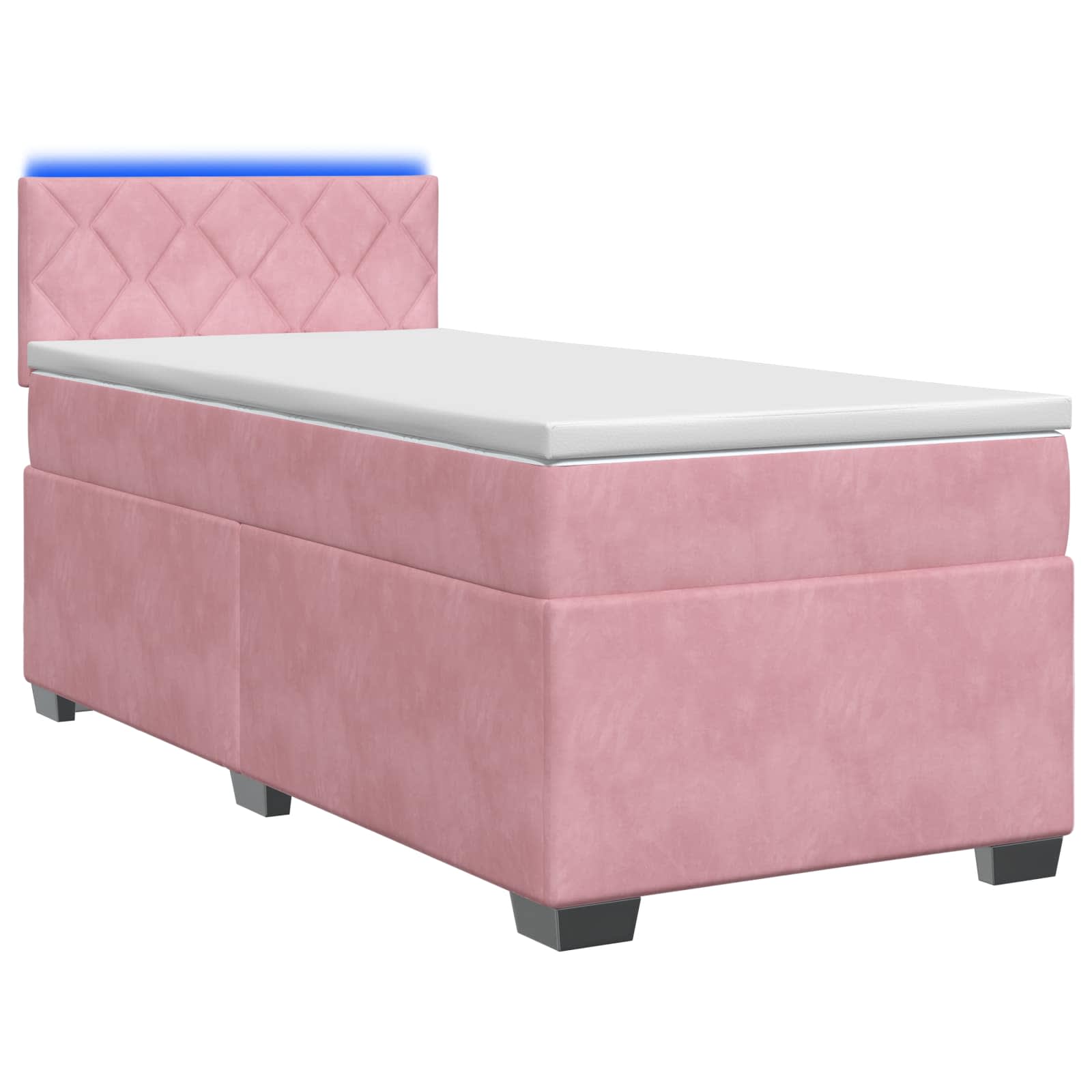 Boxspring Bed met Matras en LED Roze 100 x 200 cm fluweel