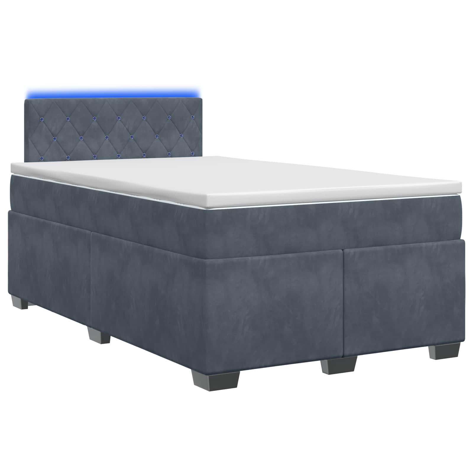 Boxspring Bed met Matras en LED Donkergrijs 120 x 190 cm – afbeelding 1