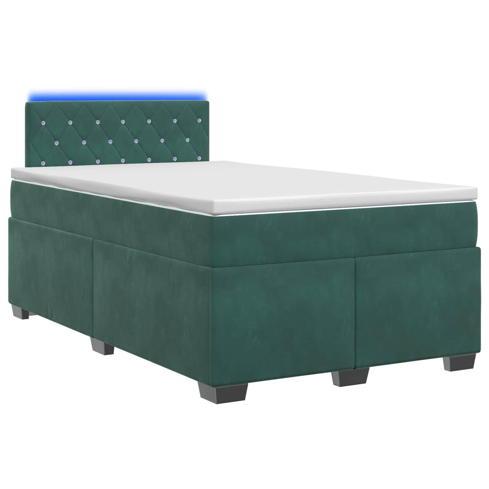Boxspring Bed met Matras en LED Donkergroen 120 x 190 cm – afbeelding 1