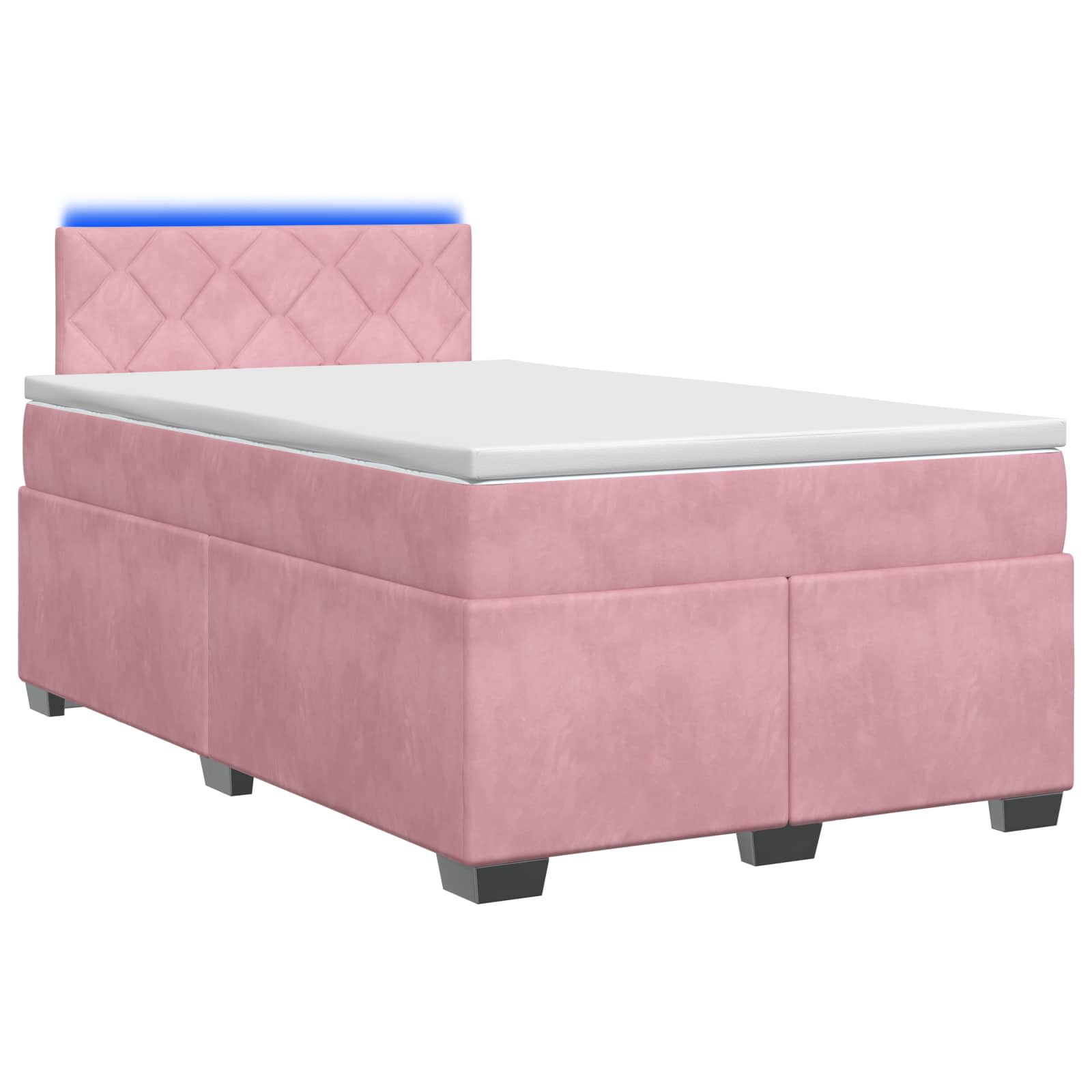 Boxspring Bed met Matras en LED Roze 120 x 200 cm fluweel