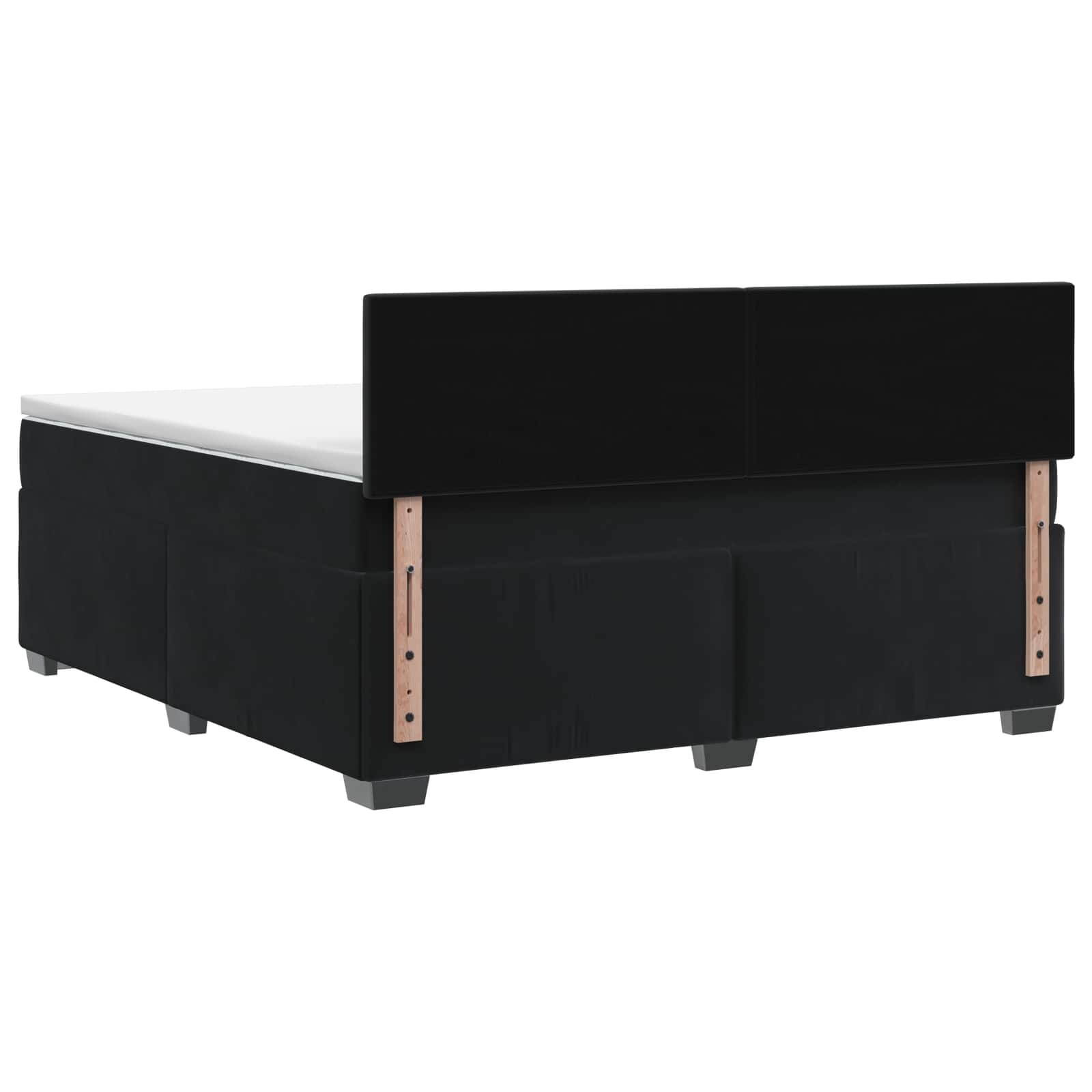 Boxspring Bed met Matras en LED Zwart 160 x 200 cm fluweel – afbeelding 8