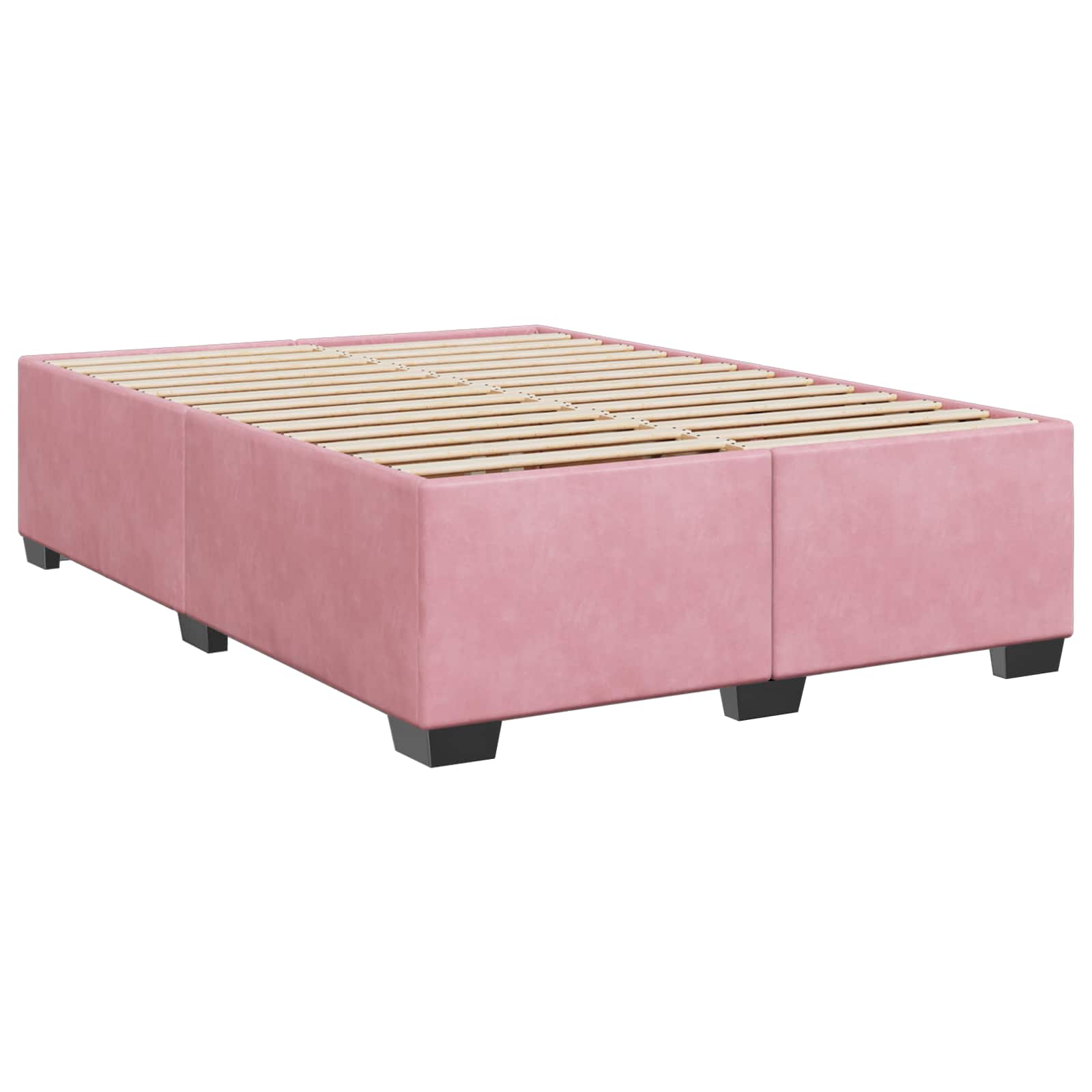Boxspring Bed met Matras en LED Roze 160 x 200 cm fluweel – afbeelding 5