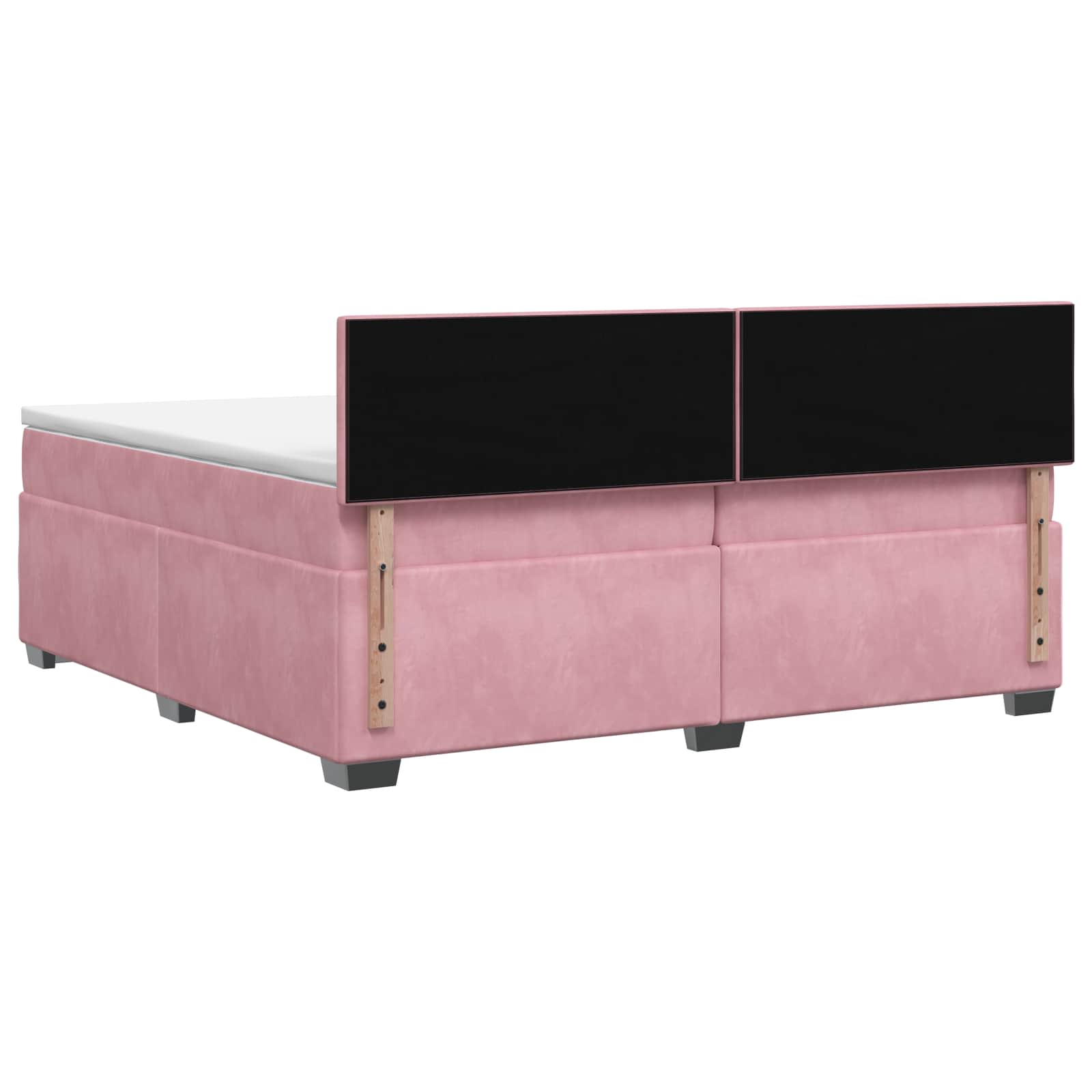 Boxspring Bed met Matras en LED Roze 200 x 200 cm fluweel – afbeelding 8