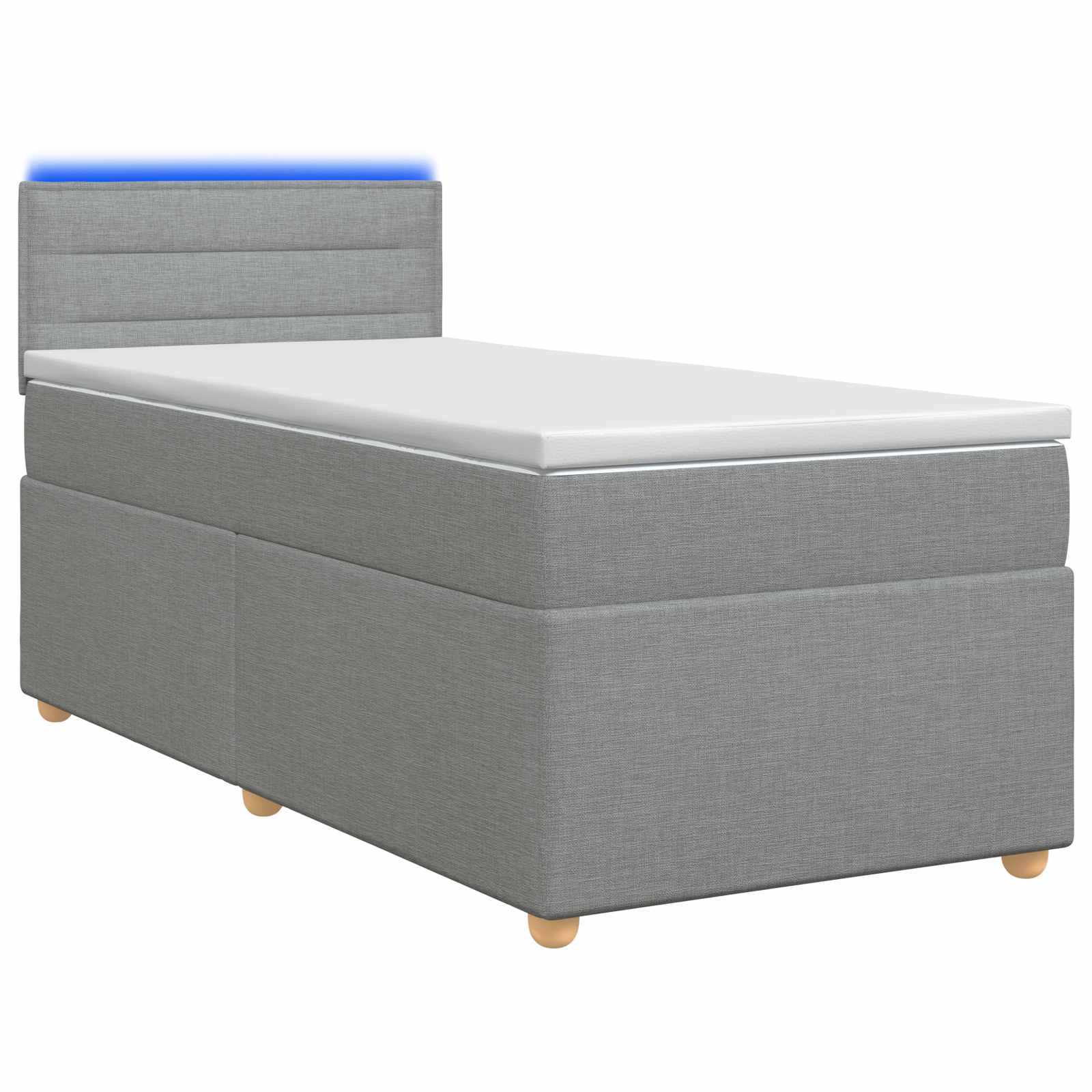Boxspringbed met matras Lichtgrijs 80 x 200 cm Stof – afbeelding 1
