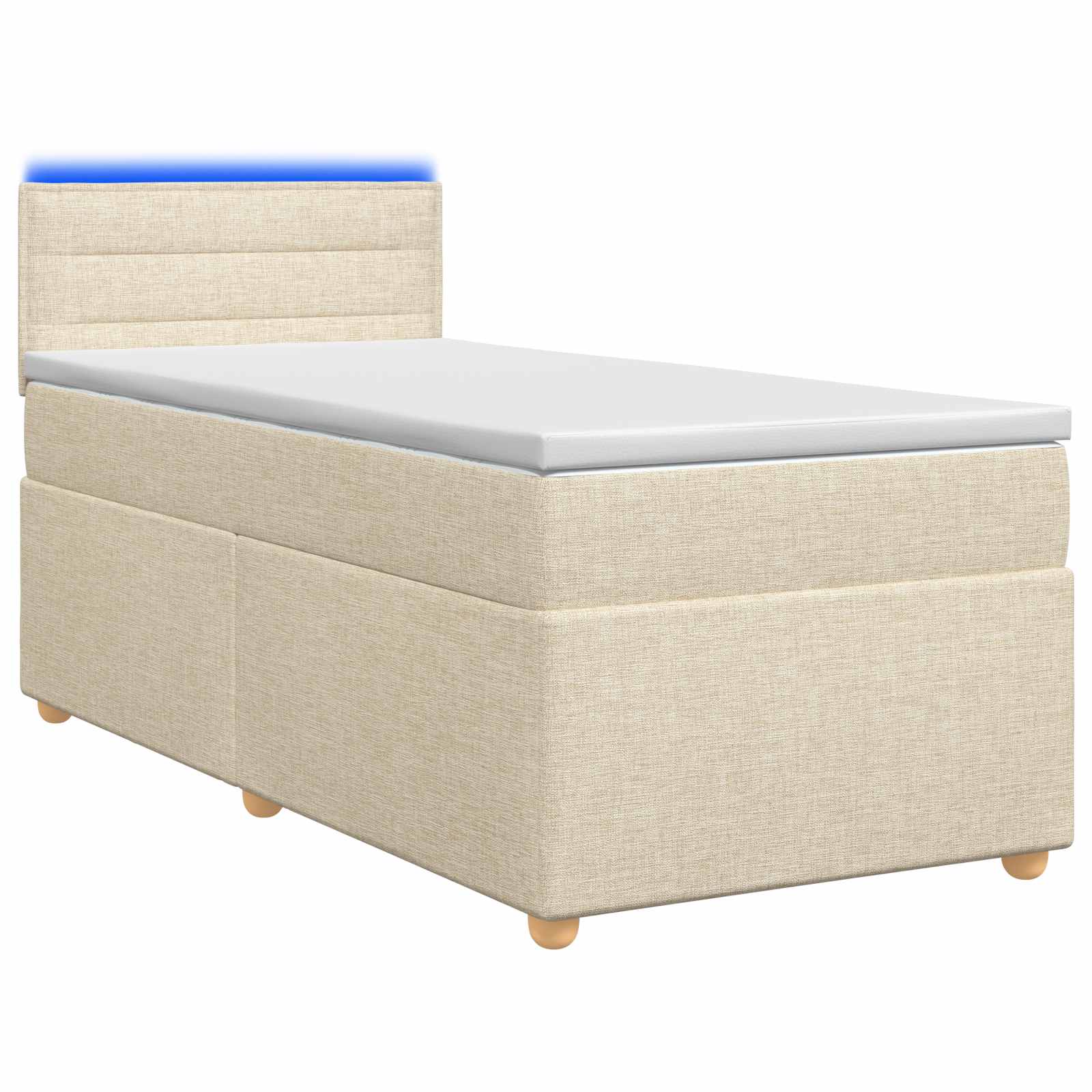 Boxspringbed met matras Crèmekleurig 80 x 200 cm Stof – afbeelding 1