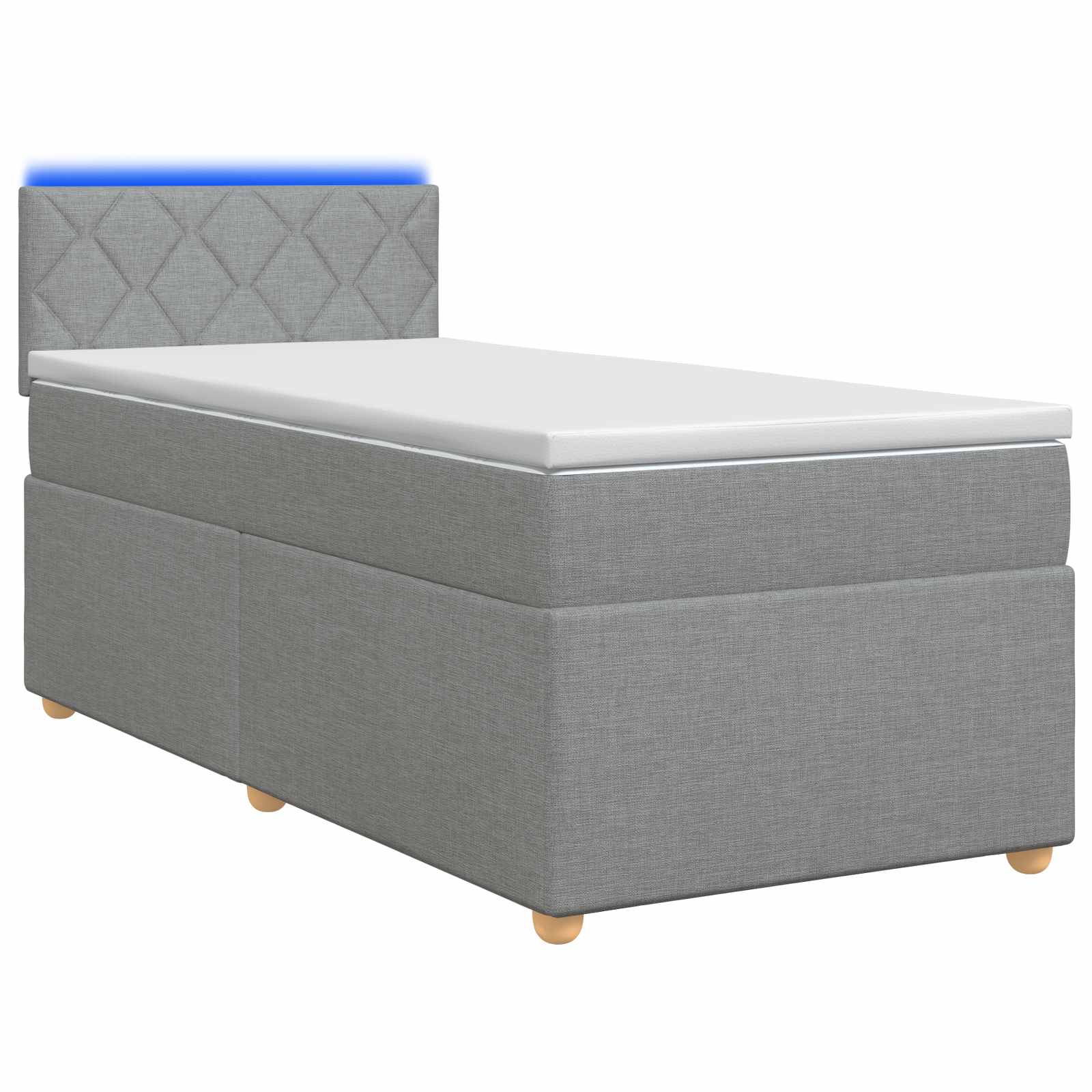 Boxspringbed met matras Lichtgrijs 80 x 200 cm Stof
