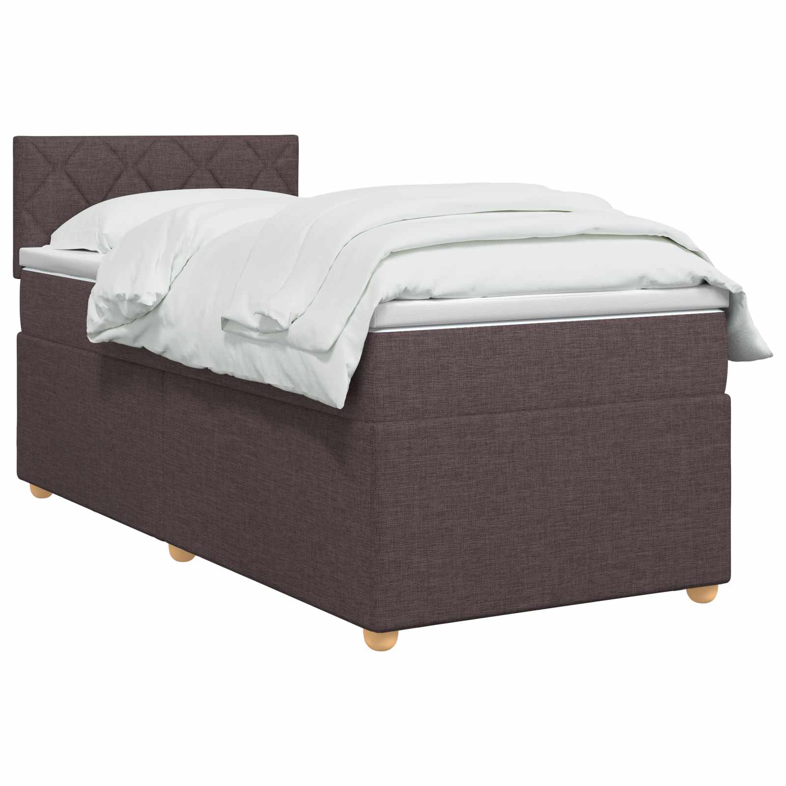 Boxspringbed met matras Donkerbruin 80 x 200 cm Stof – afbeelding 2
