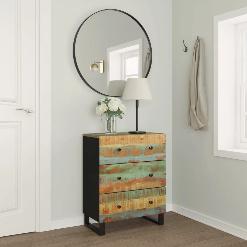 Dressoir 60x33x75 cm massief gerecycled hout – afbeelding 1