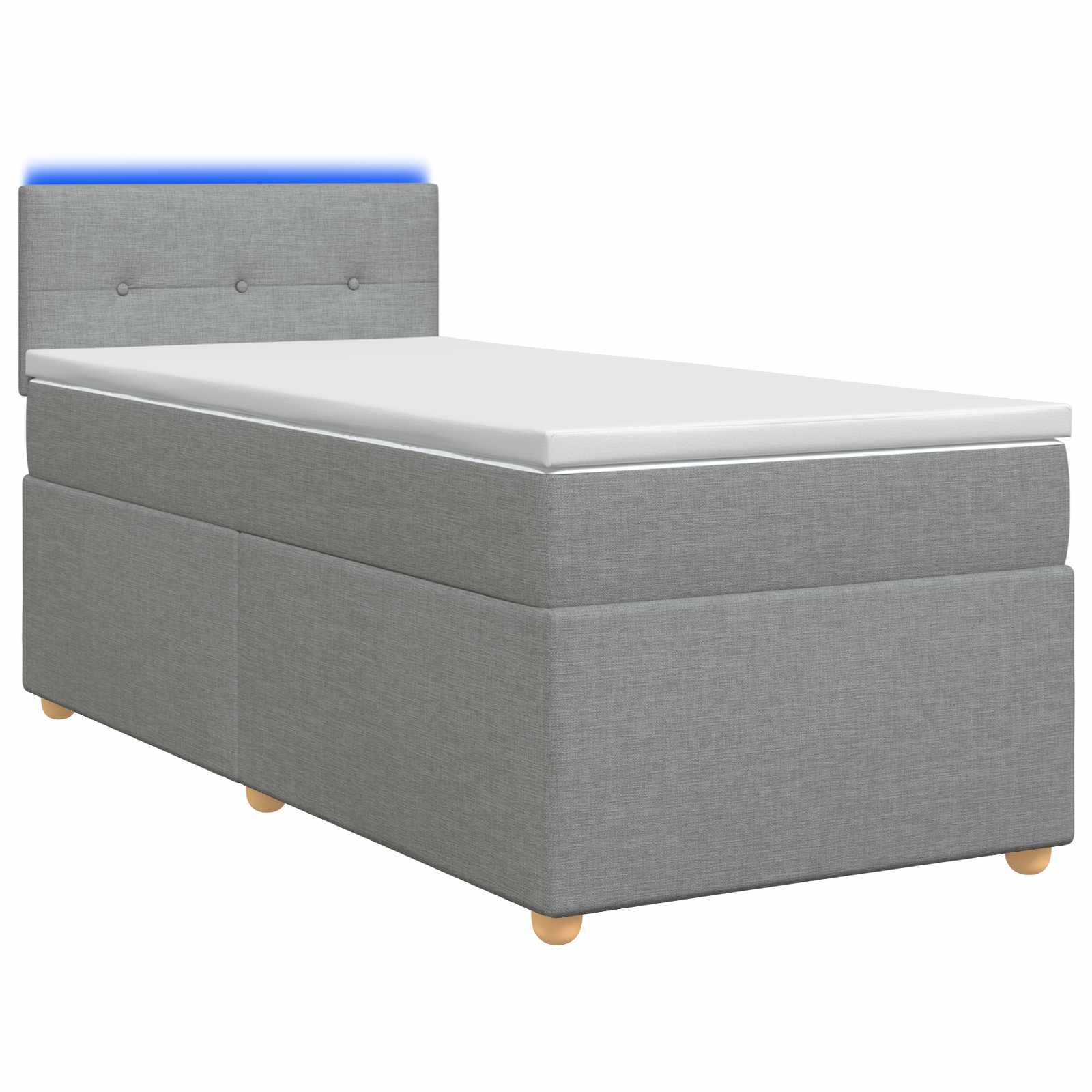 Boxspringbed met matras Lichtgrijs 90 x 190 cm Stof
