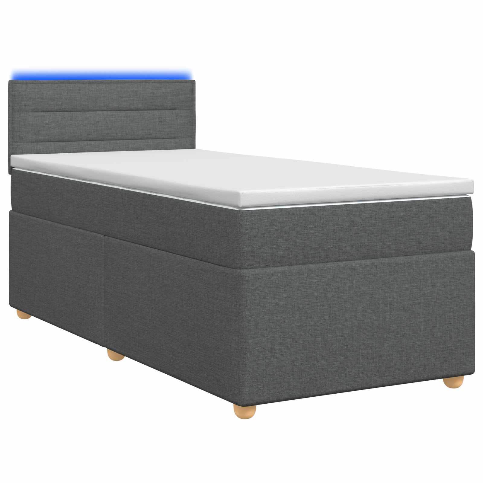 Boxspringbed met matras Donkergrijs 90 x 200 cm Stof